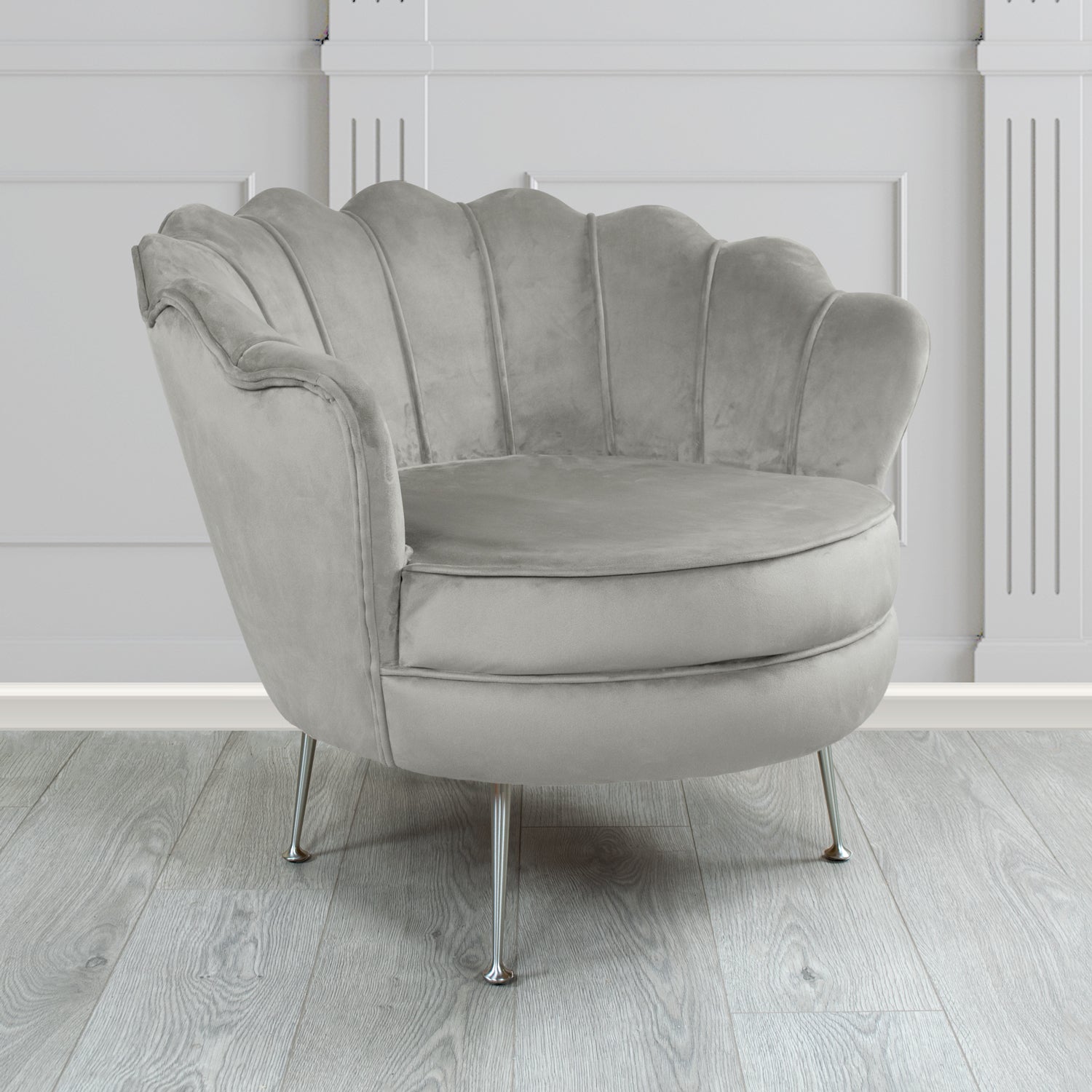 Olivia Shell Tub Chair in Cristina Marrone Passione Velvet Fabric
