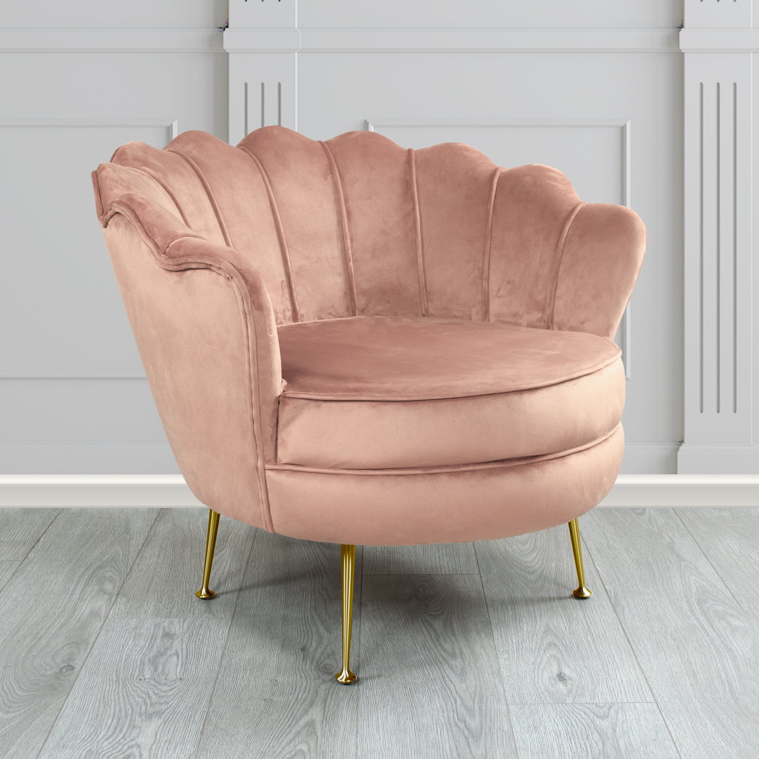 Olivia Shell Tub Chair in Cristina Marrone Passione Velvet Fabric