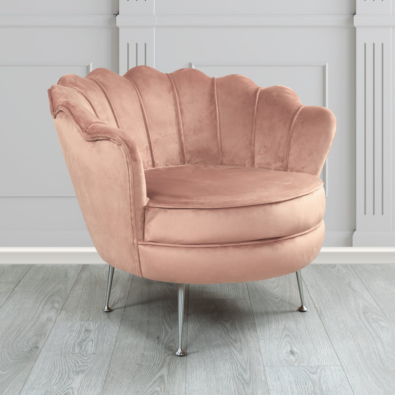 Olivia Shell Tub Chair in Cristina Marrone Passione Velvet Fabric