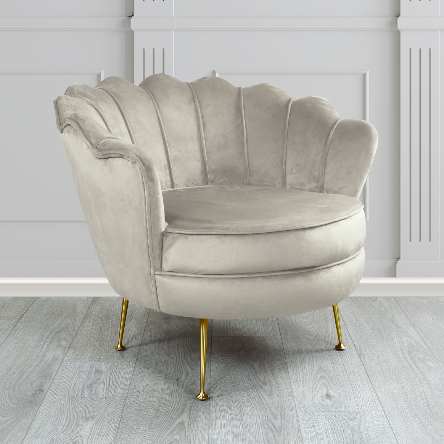 Olivia Shell Tub Chair in Cristina Marrone Passione Velvet Fabric