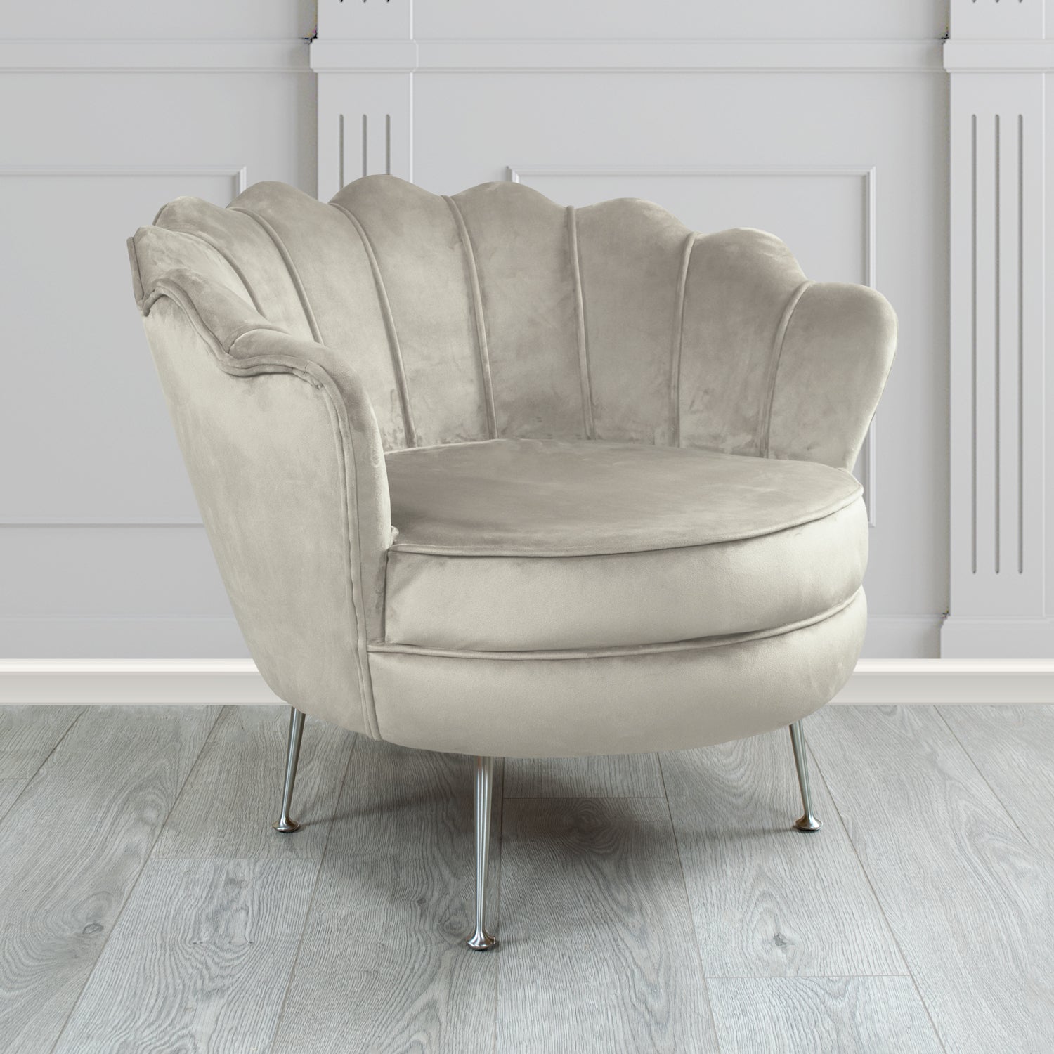 Olivia Shell Tub Chair in Cristina Marrone Passione Velvet Fabric