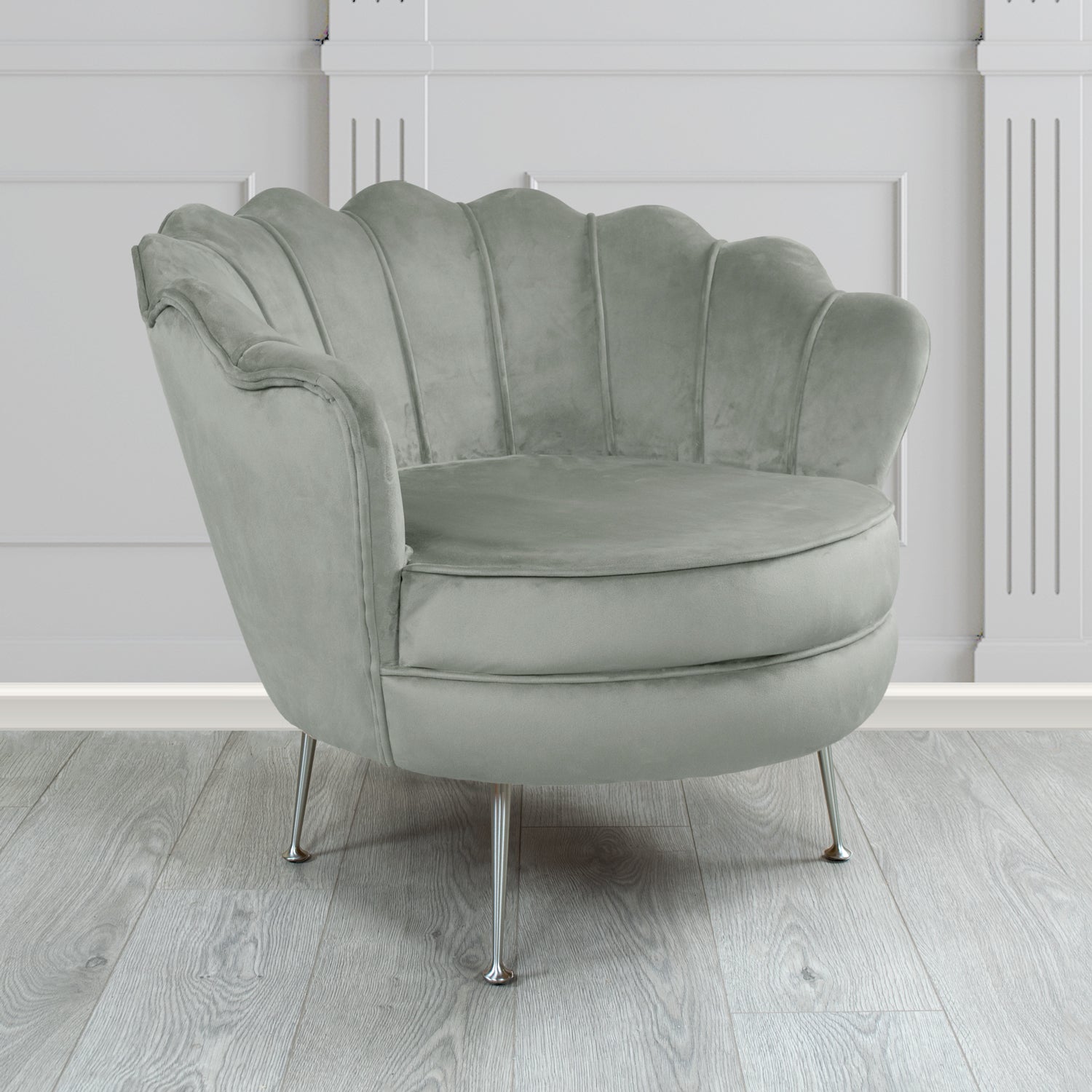 Olivia Shell Tub Chair in Cristina Marrone Passione Velvet Fabric