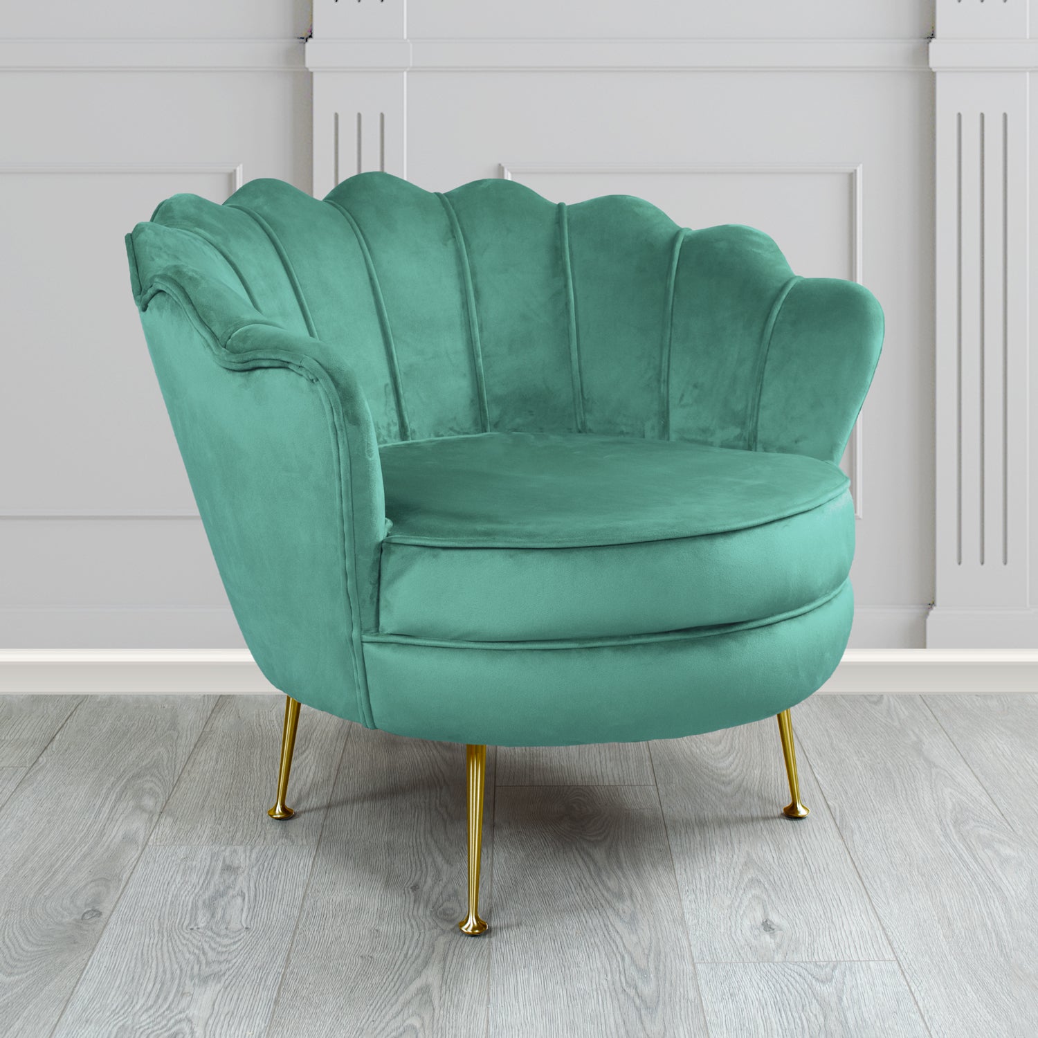 Olivia Shell Tub Chair in Cristina Marrone Passione Velvet Fabric
