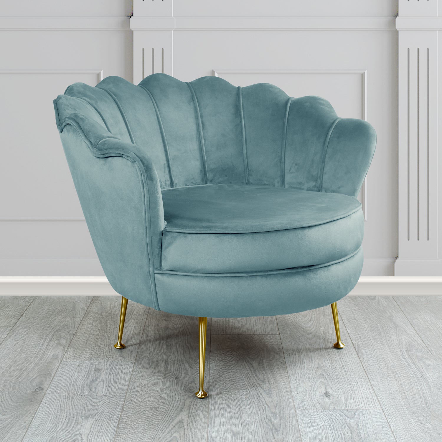 Olivia Shell Tub Chair in Cristina Marrone Passione Velvet Fabric