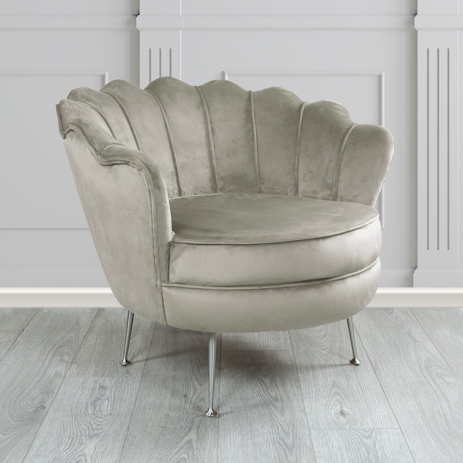 Olivia Shell Tub Chair in Sapore Plain Velvet Fabric