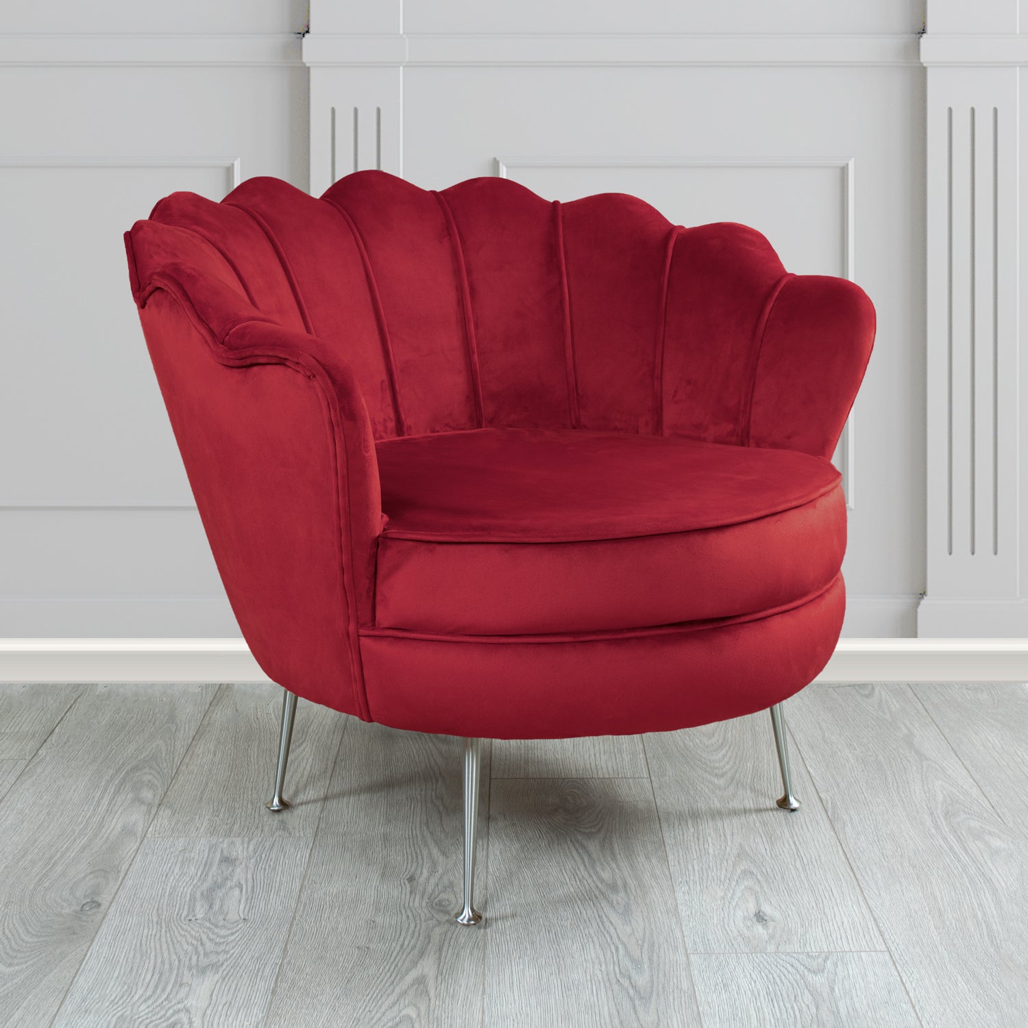 Olivia Shell Tub Chair in Sapore Plain Velvet Fabric