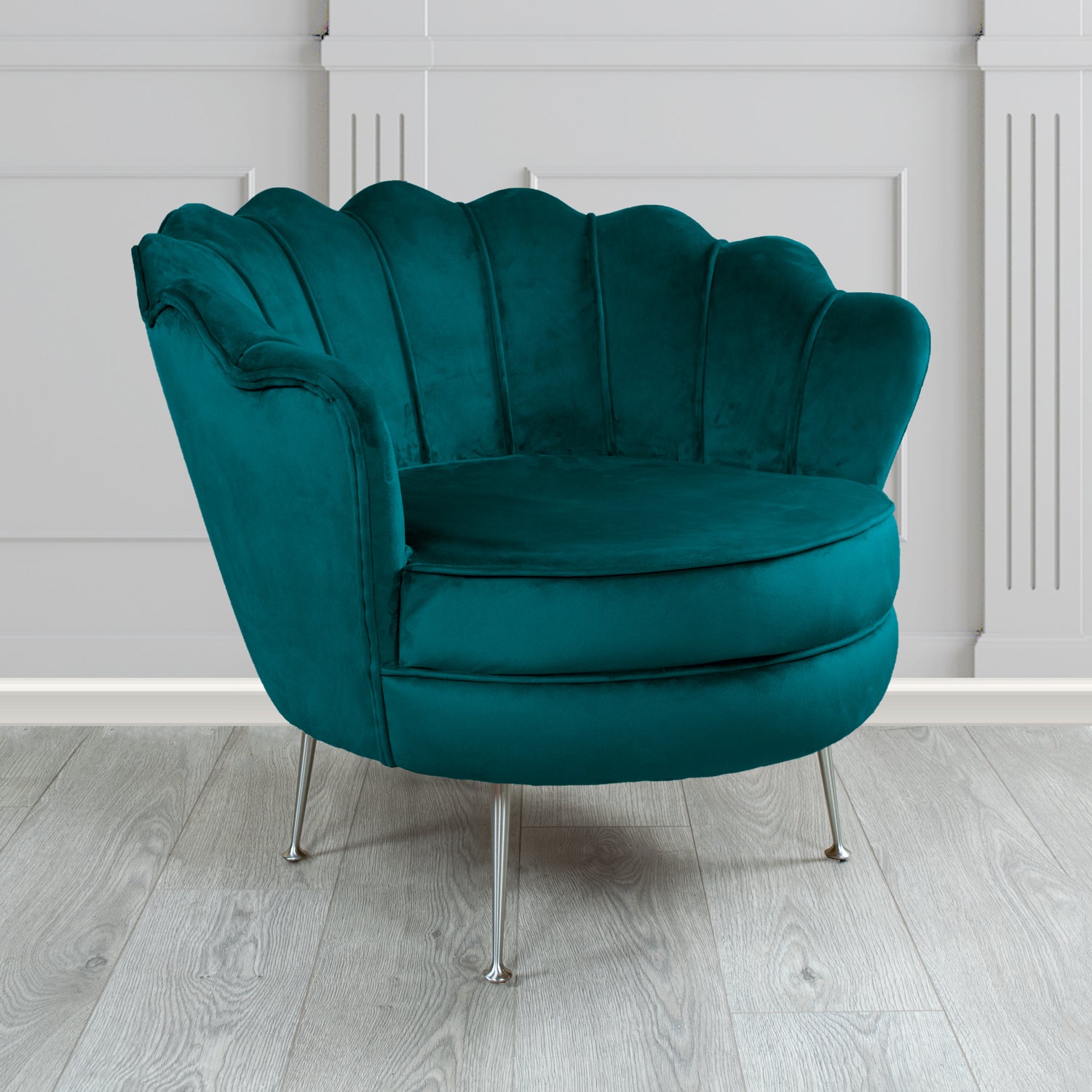 Olivia Shell Tub Chair in Sapore Plain Velvet Fabric