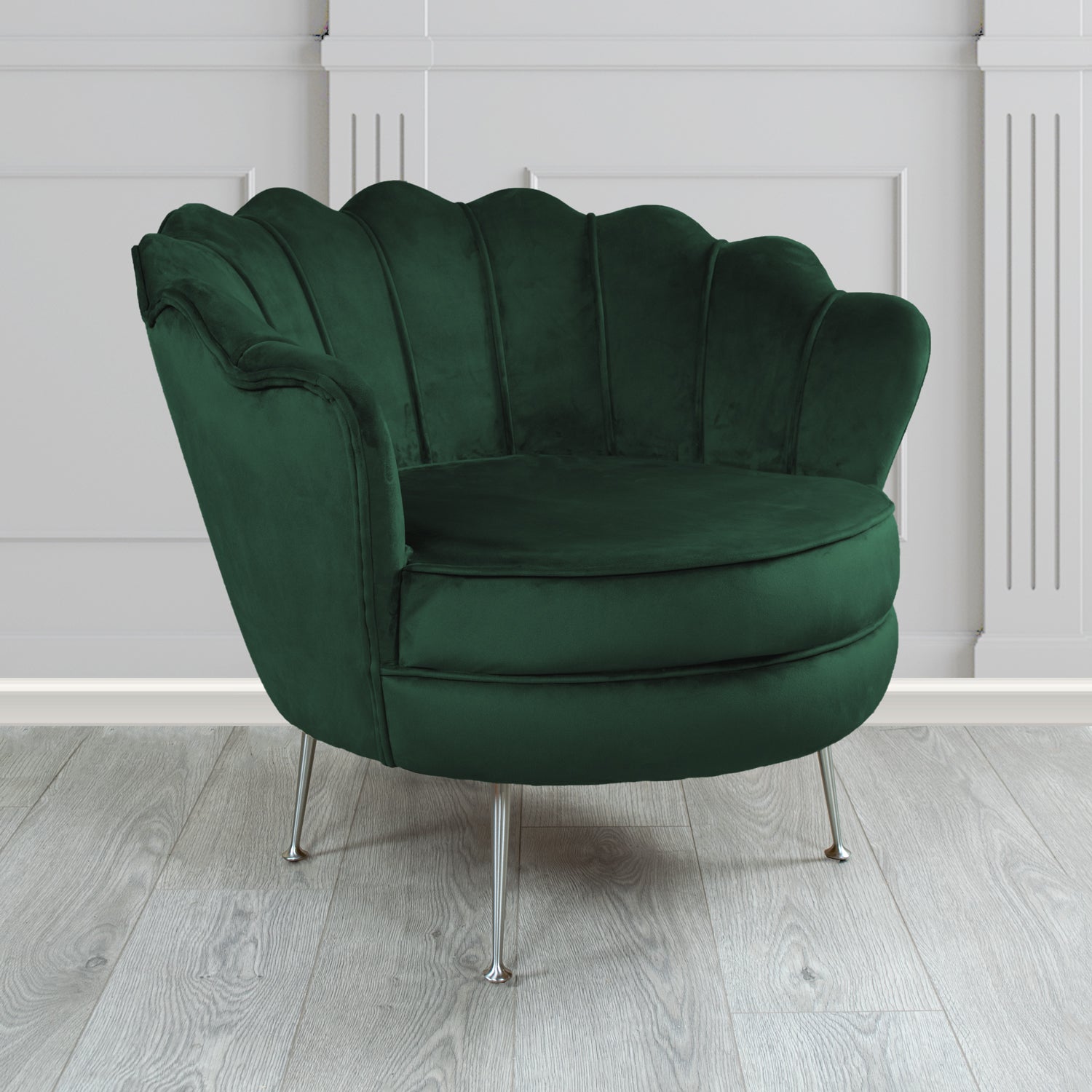 Olivia Shell Tub Chair in Sapore Plain Velvet Fabric