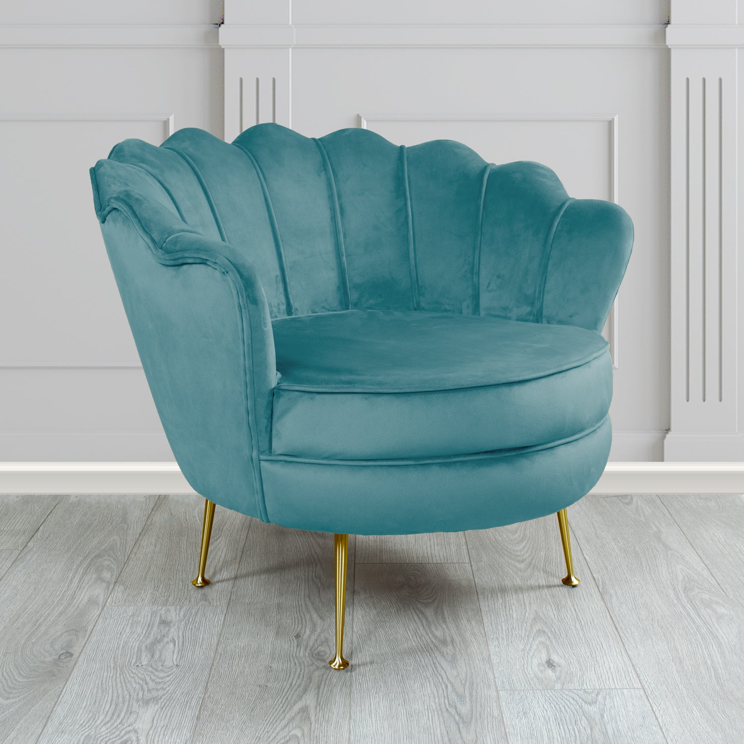 Olivia Shell Tub Chair in Sapore Plain Velvet Fabric