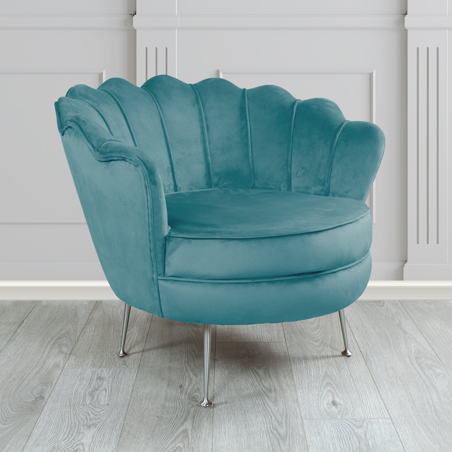 Olivia Shell Tub Chair in Sapore Plain Velvet Fabric