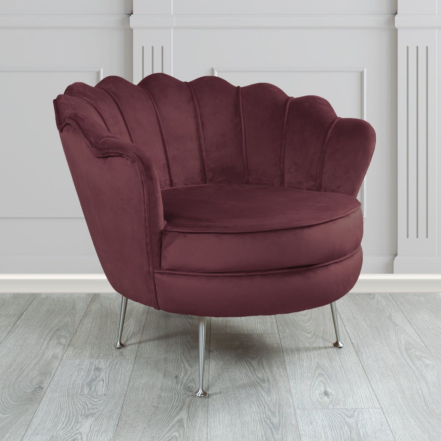 Olivia Shell Tub Chair in Sapore Plain Velvet Fabric