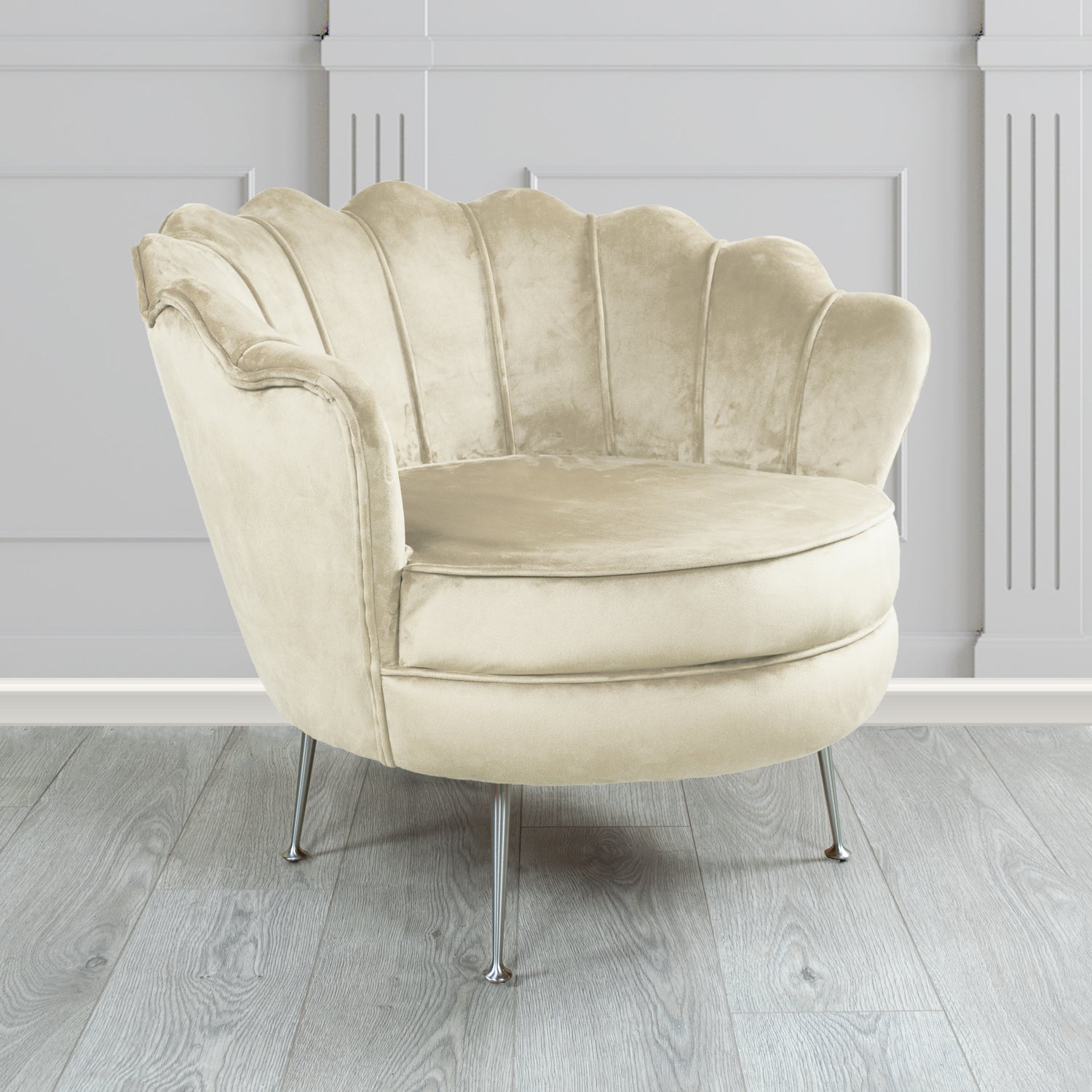 Olivia Shell Tub Chair in Sapore Plain Velvet Fabric