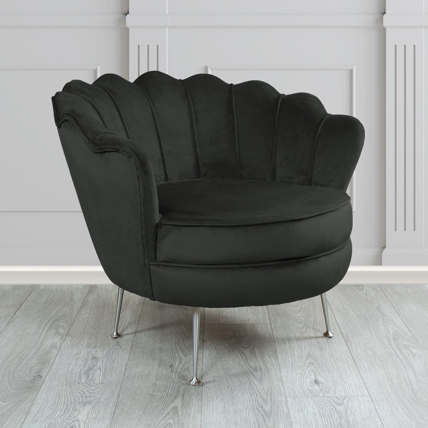 Olivia Shell Tub Chair in Sapore Plain Velvet Fabric
