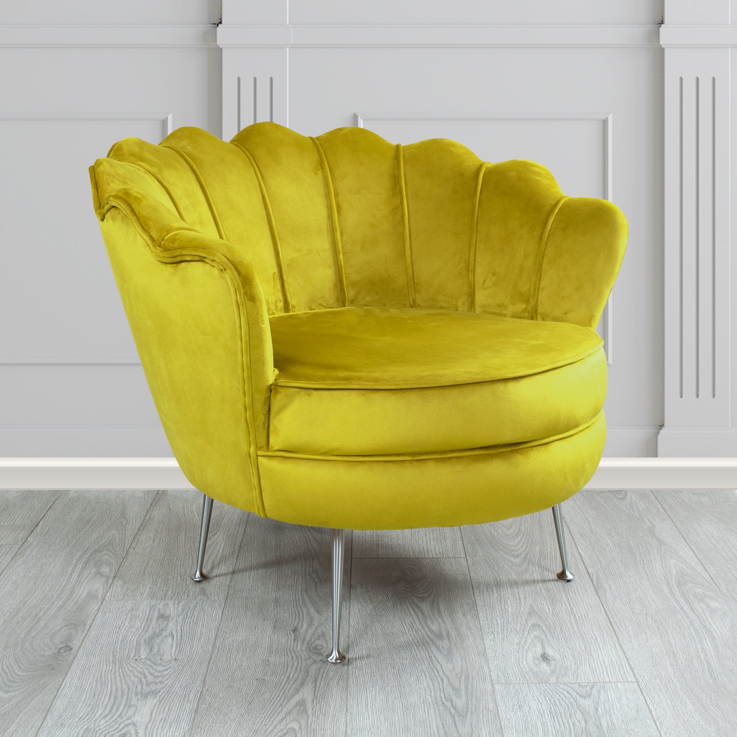 Olivia Shell Tub Chair in Sapore Plain Velvet Fabric