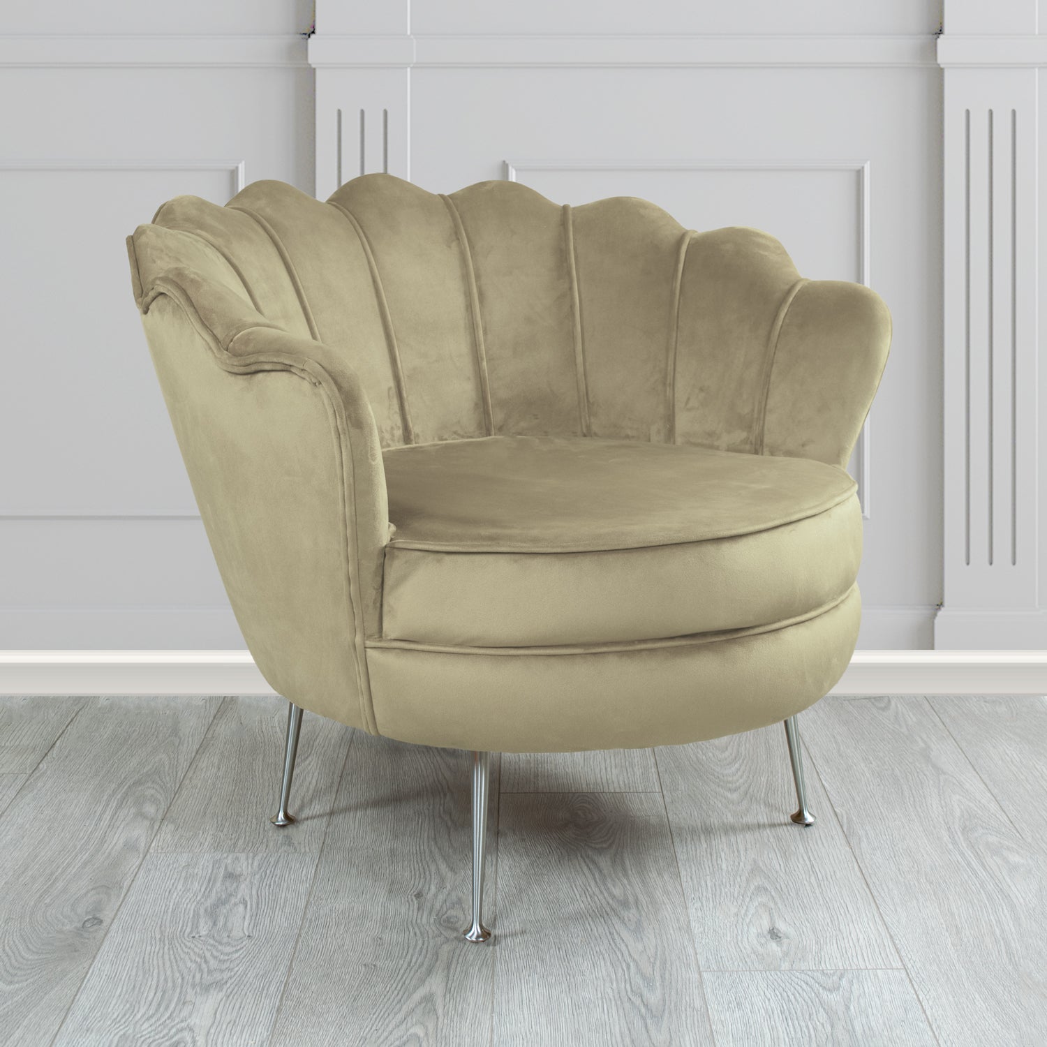 Olivia Shell Tub Chair in Sapore Plain Velvet Fabric