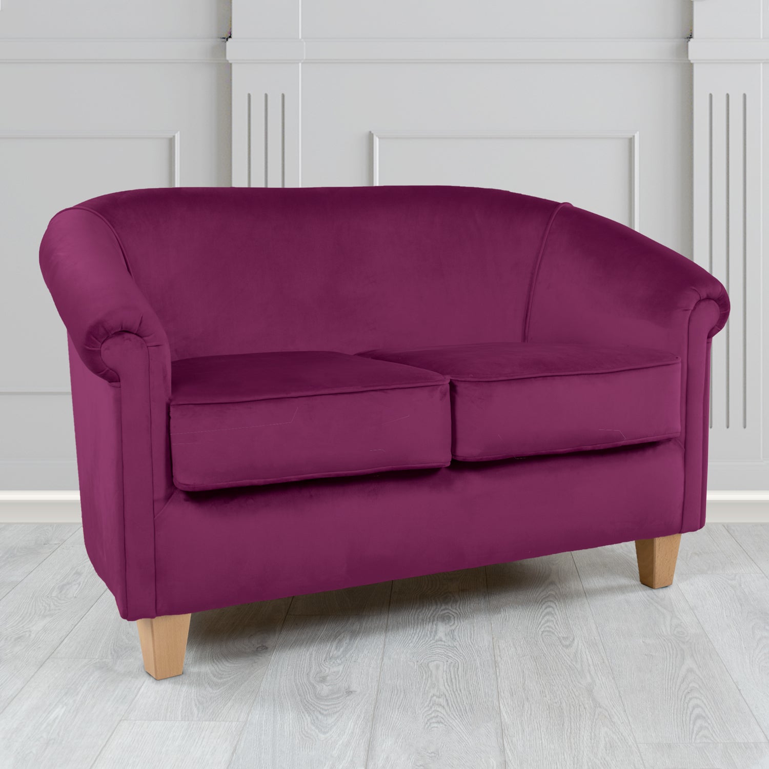 Siena 2 Seater Tub Sofa in Tubz Monaco Plush Velvet Fabric