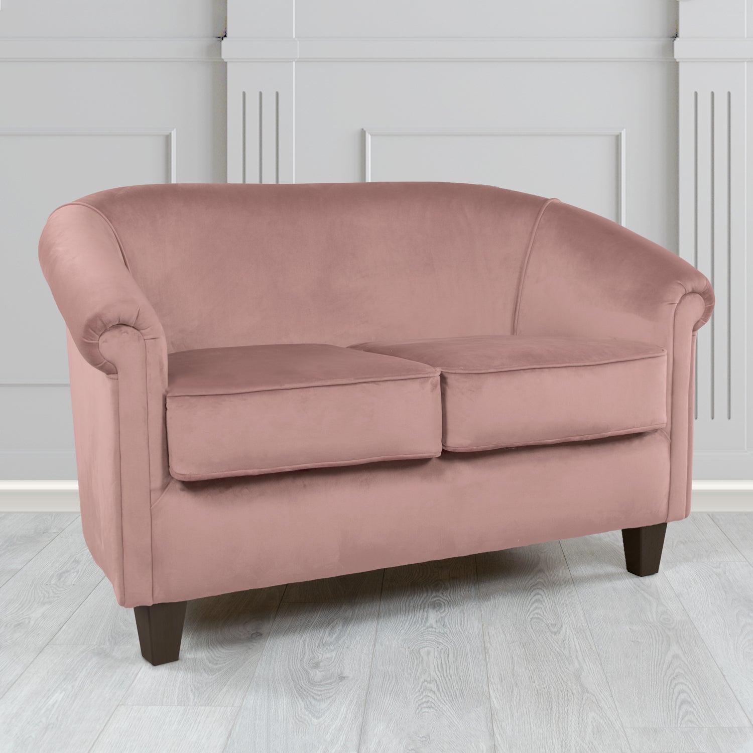 Siena 2 Seater Tub Sofa in Monaco Plush Velvet Fabric