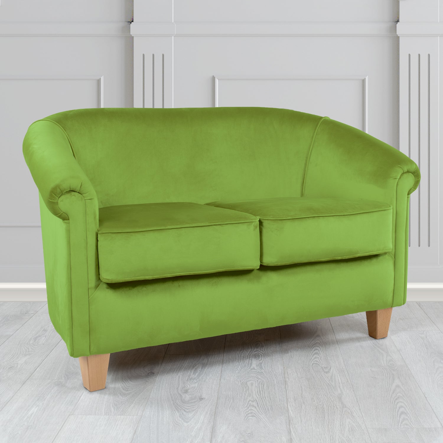 Siena 2 Seater Tub Sofa in Monaco Plush Velvet Fabric