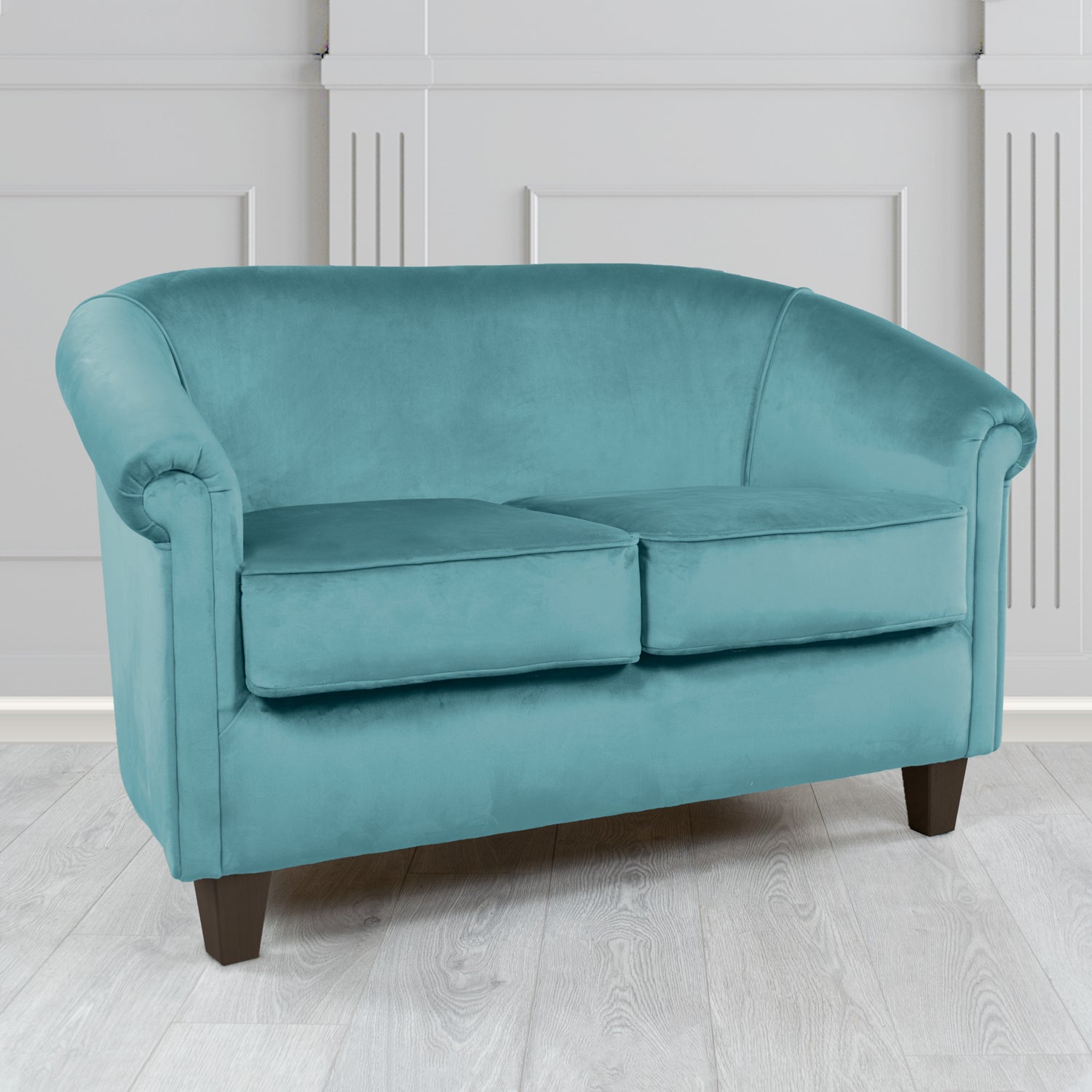 Siena 2 Seater Tub Sofa in Monaco Plush Velvet Fabric