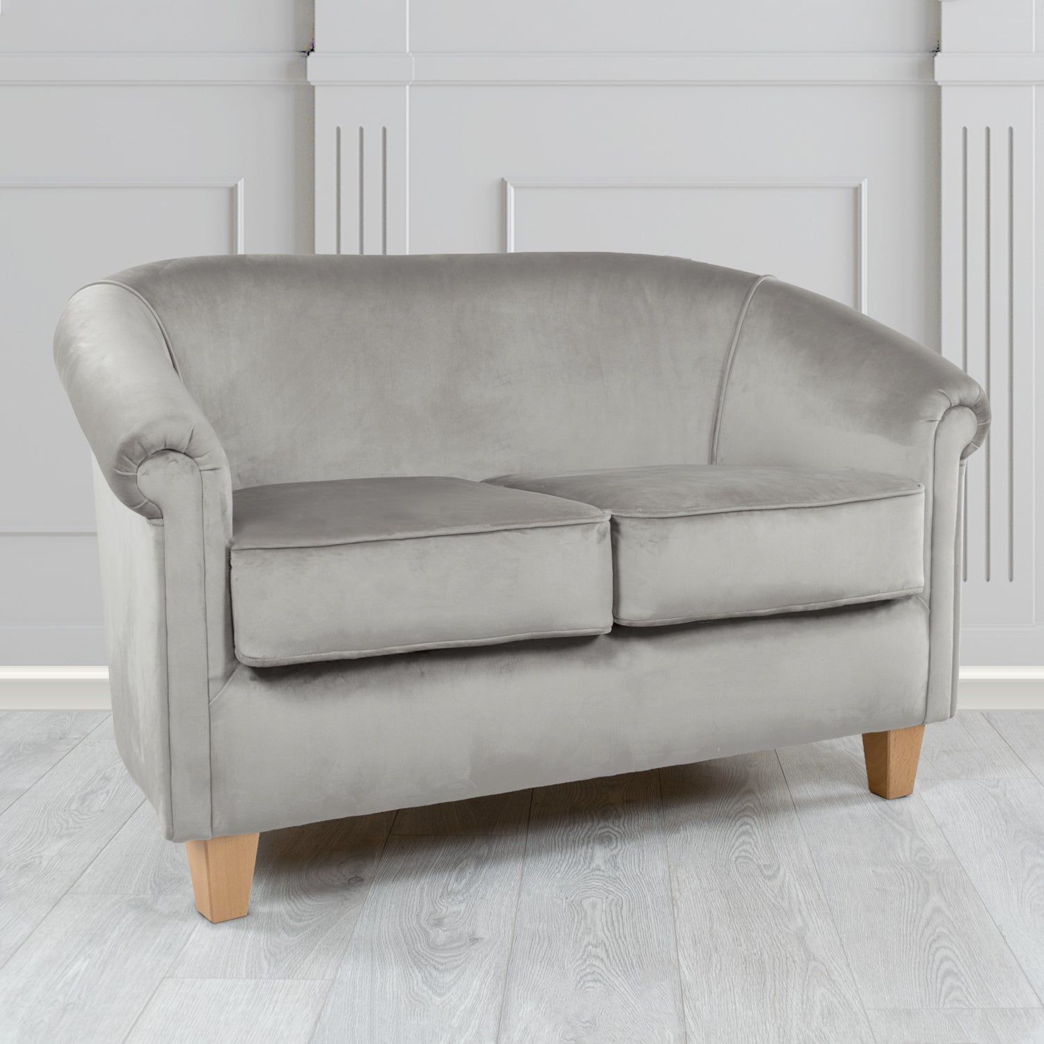 Siena 2 Seater Tub Sofa in Monaco Plush Velvet Fabric