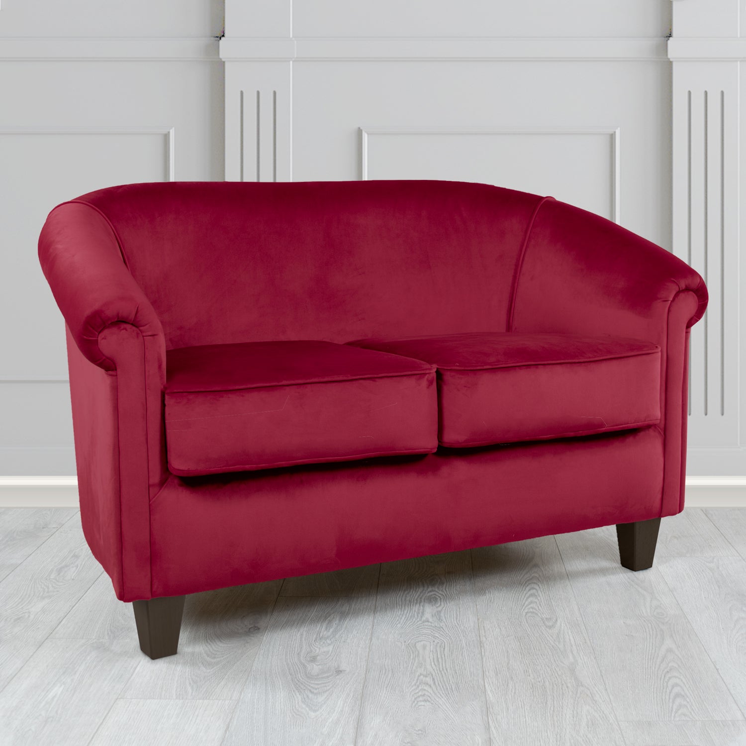 Siena 2 Seater Tub Sofa in Monaco Plush Velvet Fabric