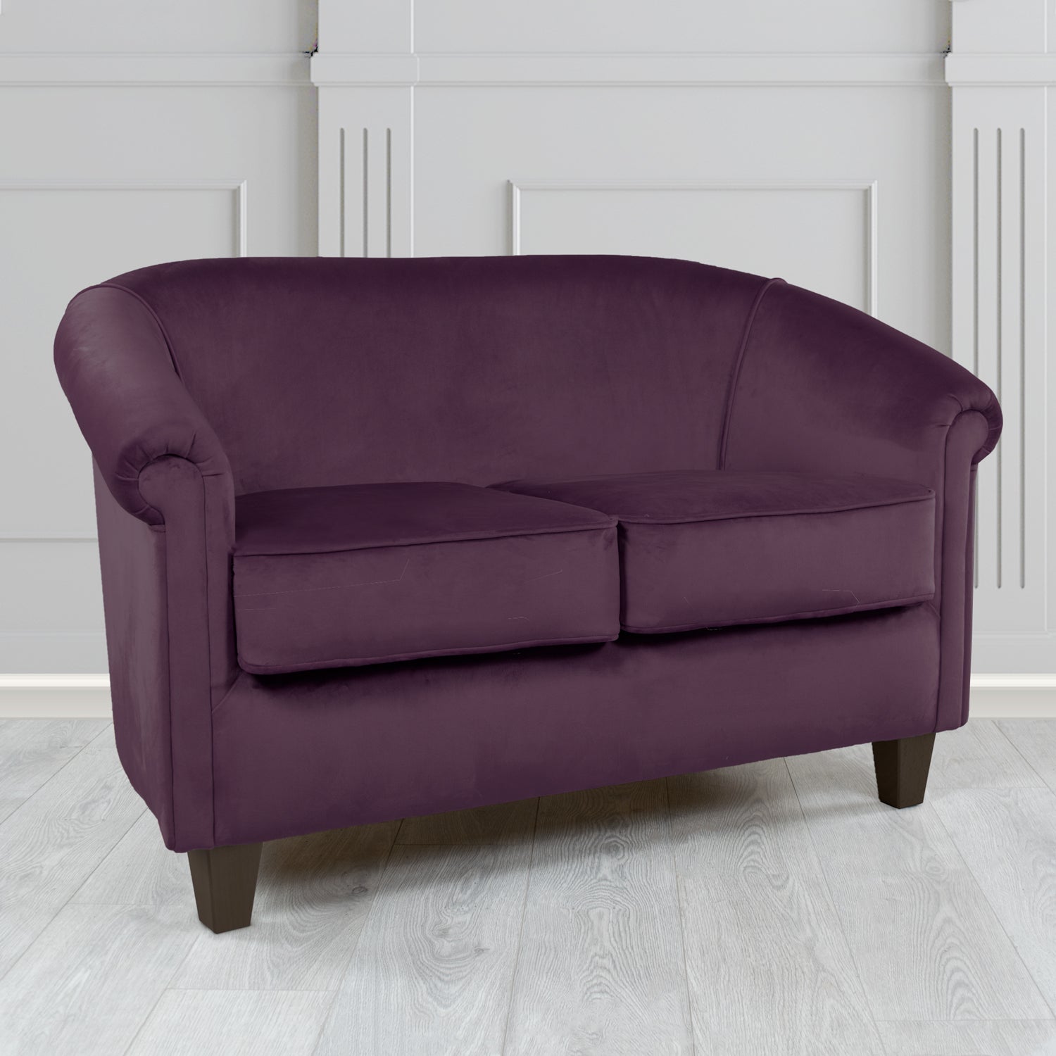 Siena 2 Seater Tub Sofa in Cristina Marrone Passione Velvet Fabric