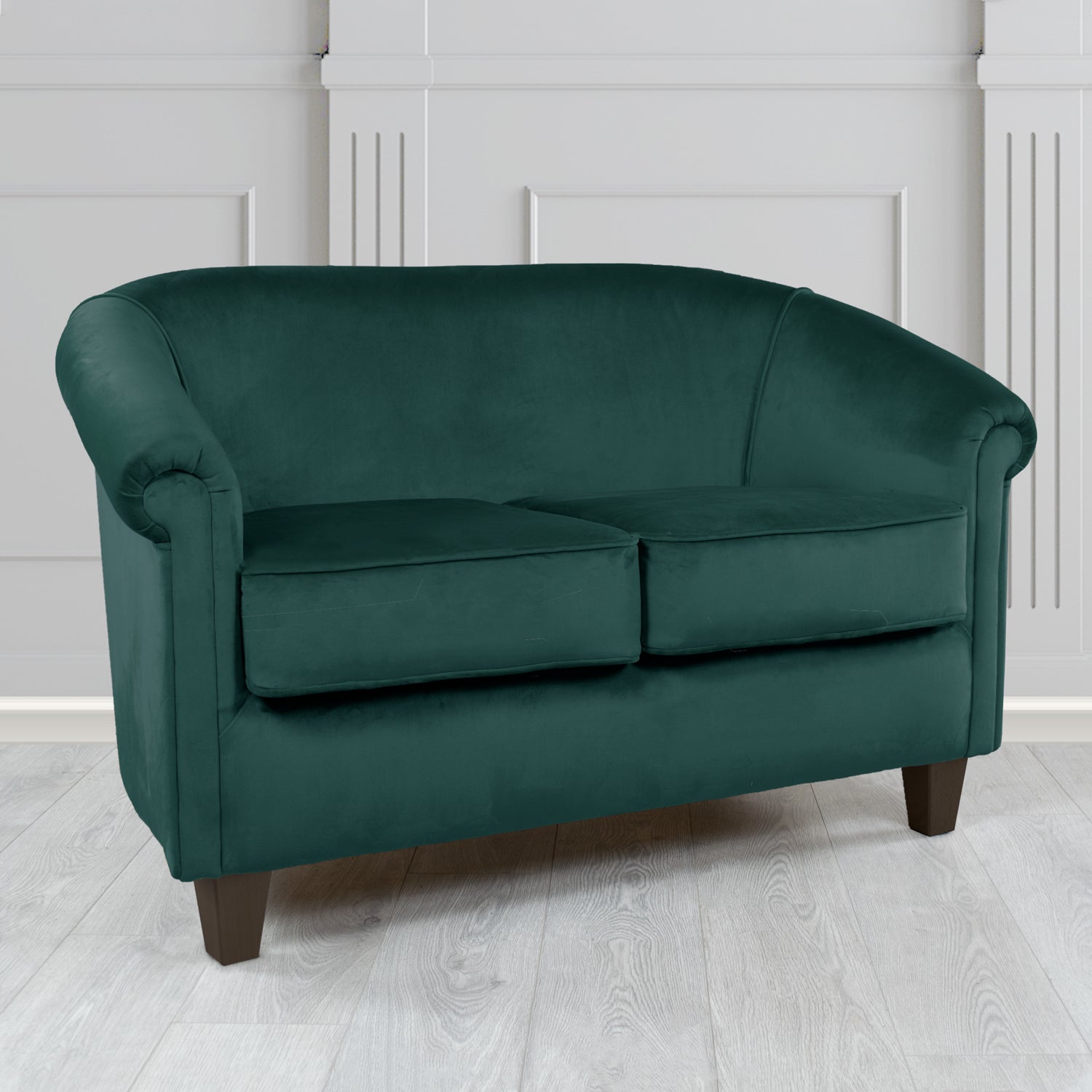 Siena 2 Seater Tub Sofa in Cristina Marrone Passione Velvet Fabric
