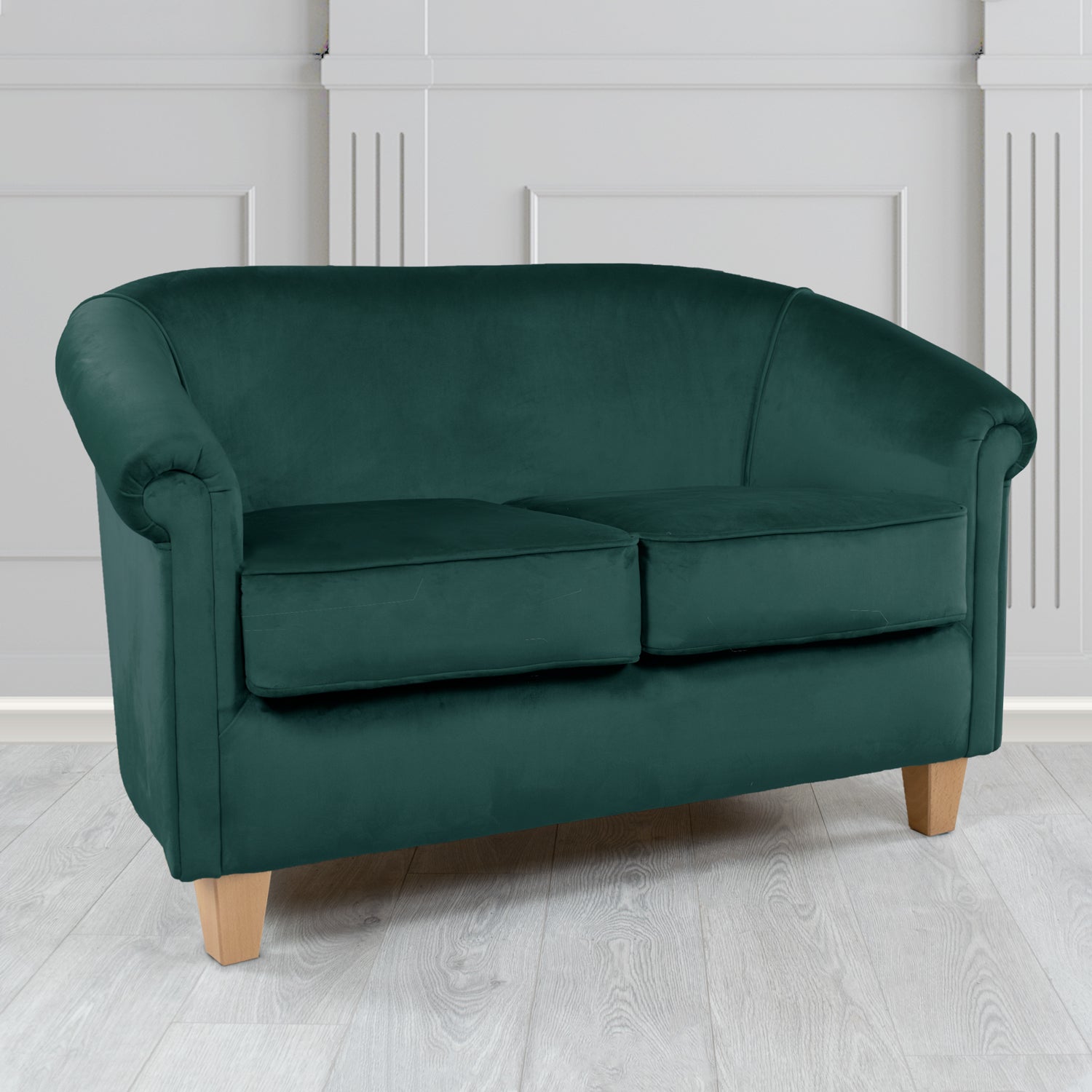 Siena 2 Seater Tub Sofa in Cristina Marrone Passione Velvet Fabric