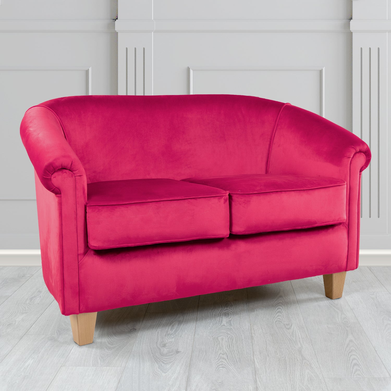 Siena 2 Seater Tub Sofa in Cristina Marrone Passione Velvet Fabric