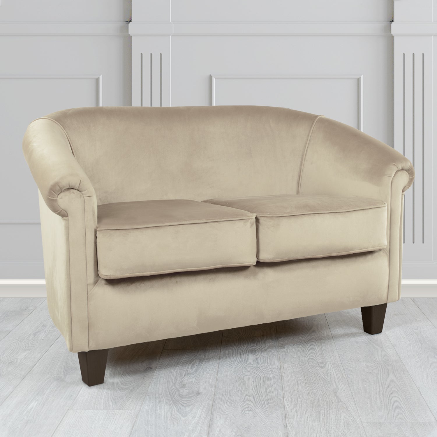Siena 2 Seater Tub Sofa in Cristina Marrone Passione Velvet Fabric