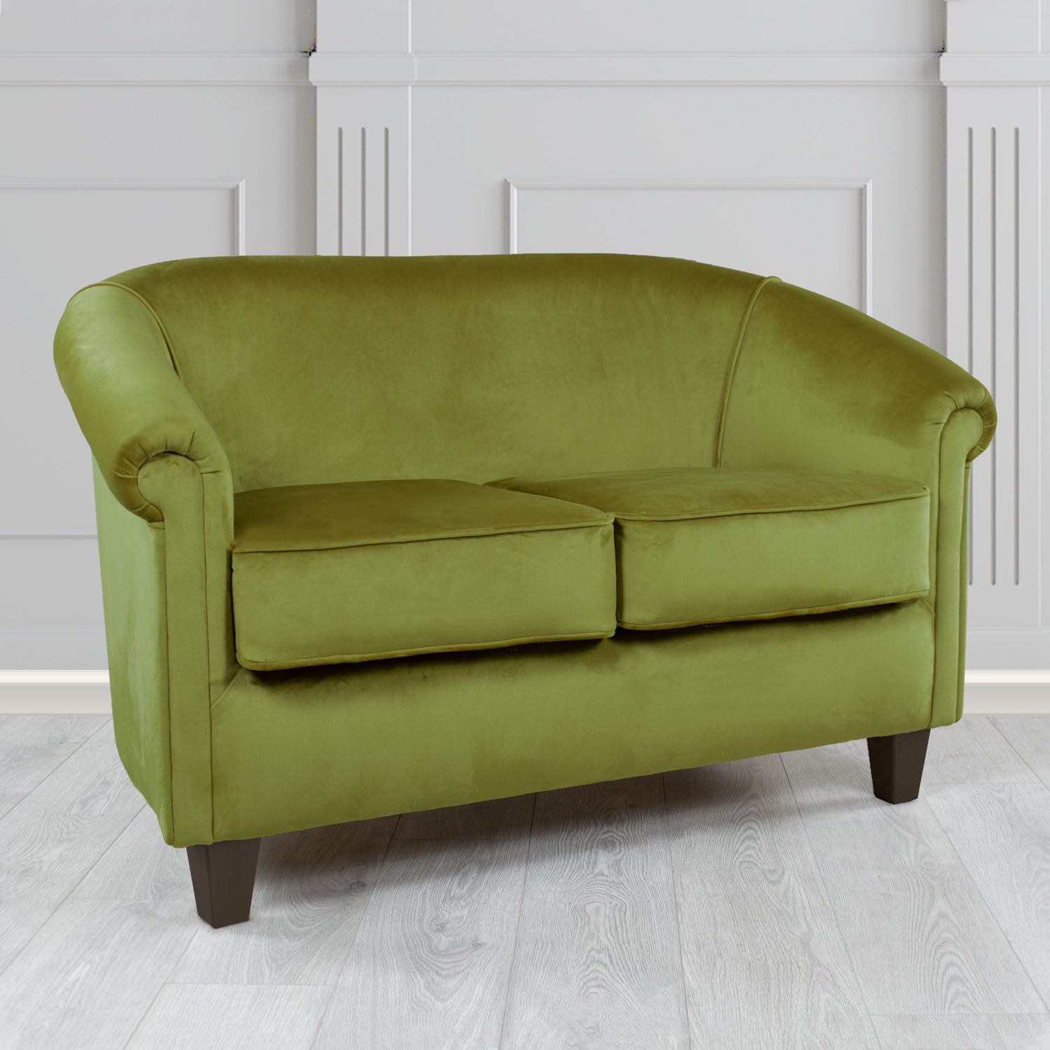 Siena 2 Seater Tub Sofa in Cristina Marrone Passione Velvet Fabric