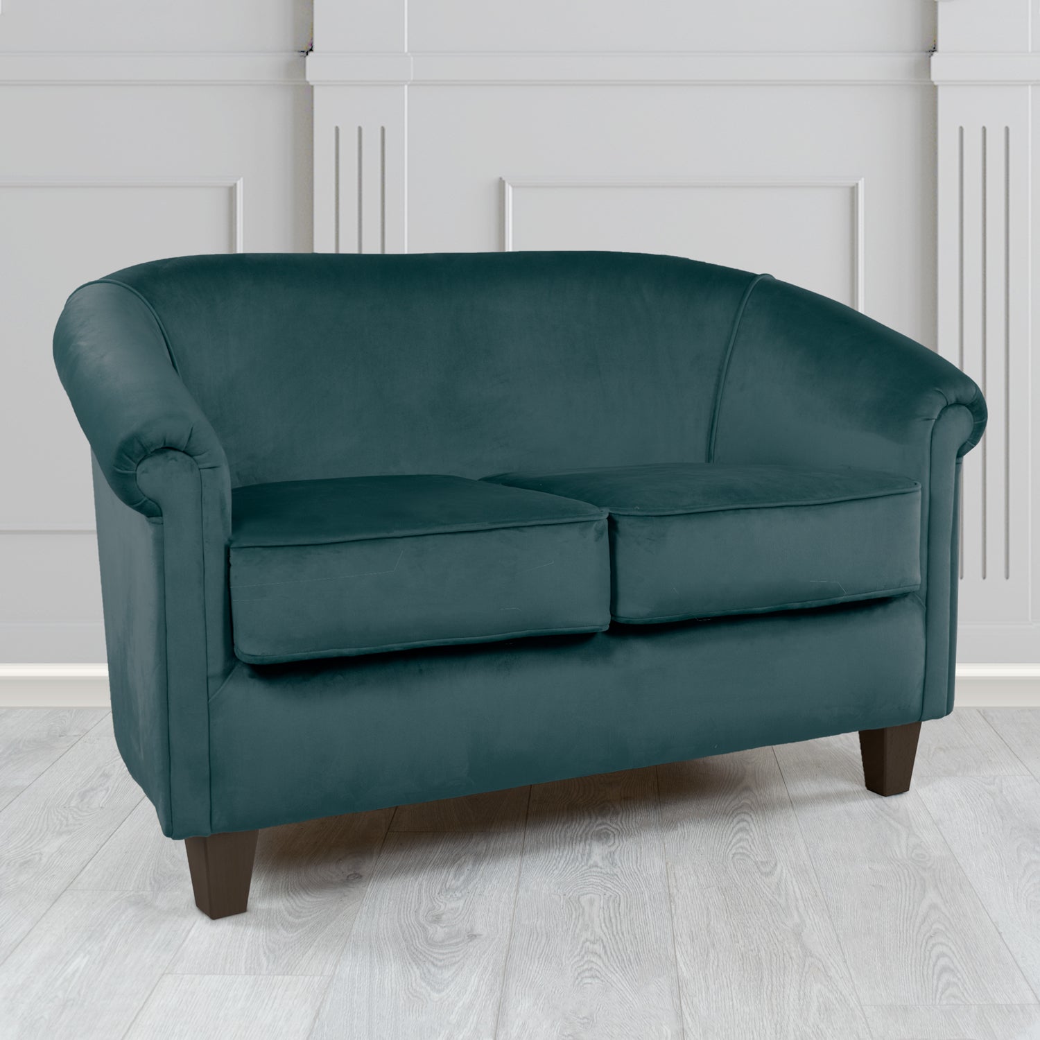 Siena 2 Seater Tub Sofa in Cristina Marrone Passione Velvet Fabric