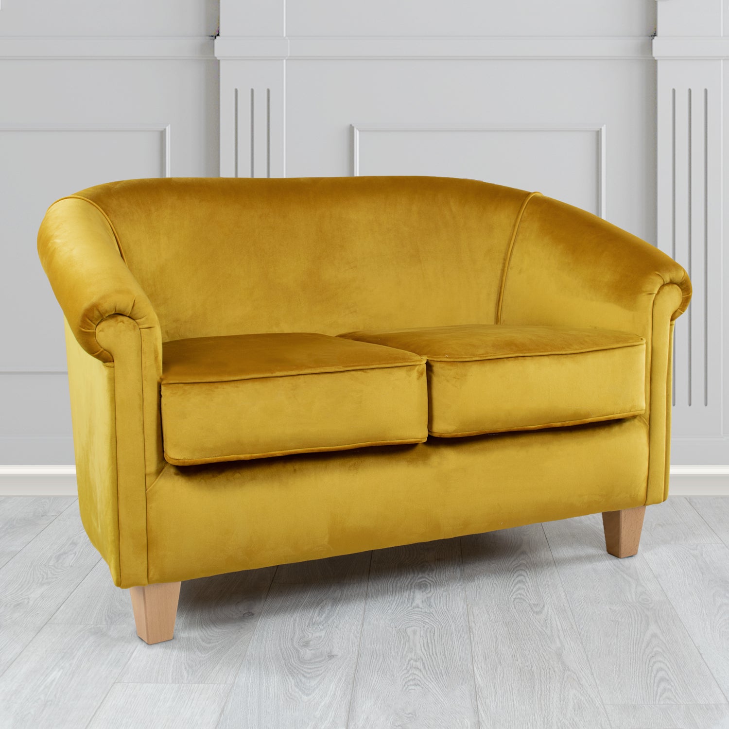 Siena 2 Seater Tub Sofa in Cristina Marrone Passione Velvet Fabric