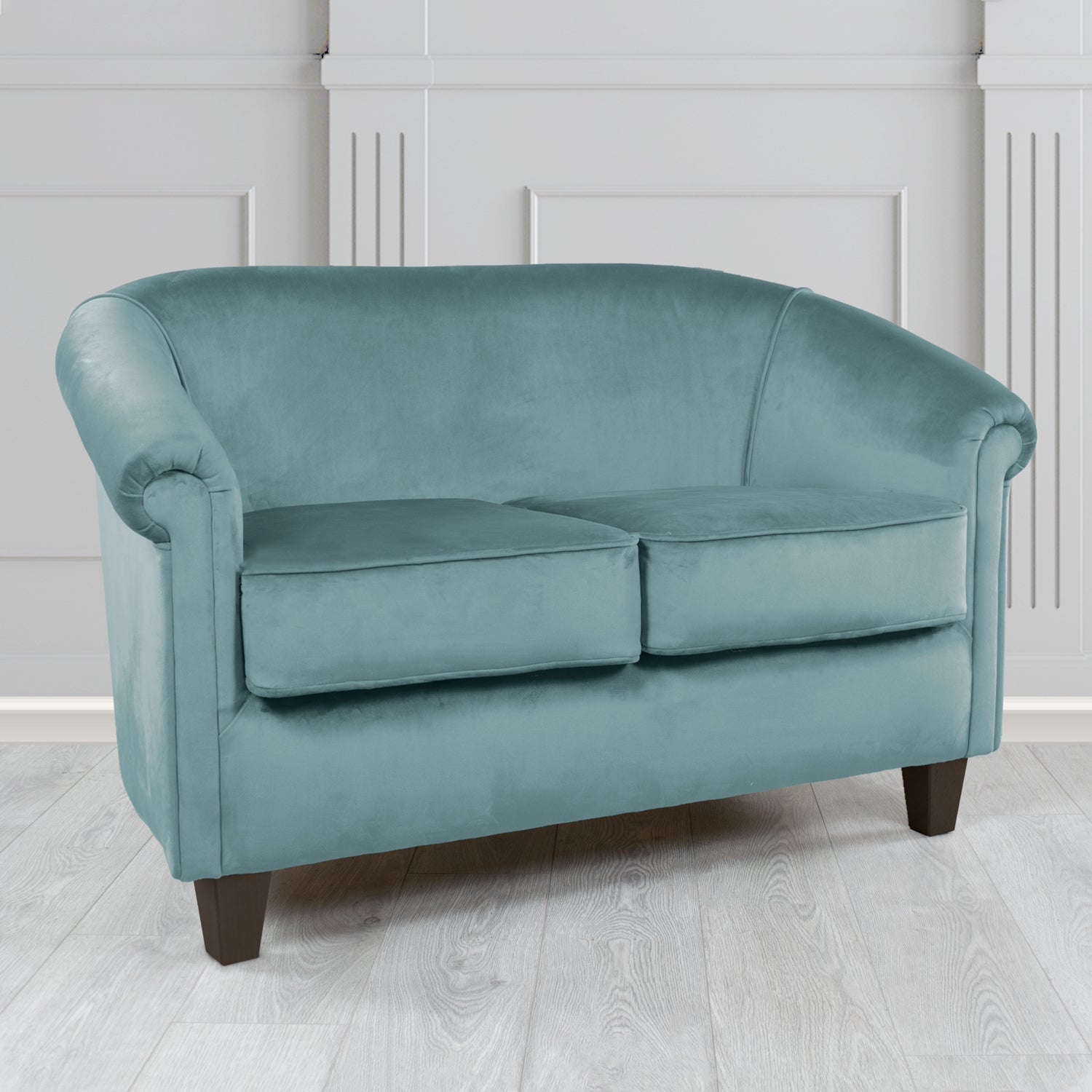 Siena 2 Seater Tub Sofa in Cristina Marrone Passione Velvet Fabric