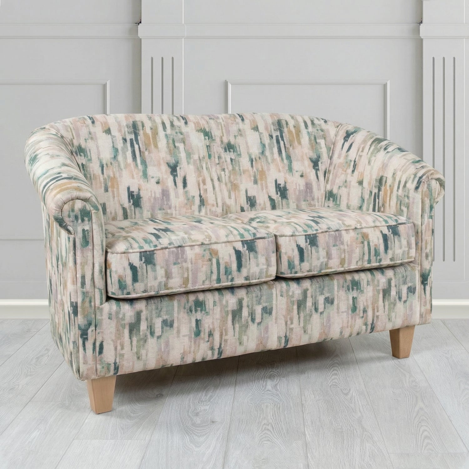 Siena 2 Seater Tub Sofa in Fryett's Aura Abstract Pattern Fabric