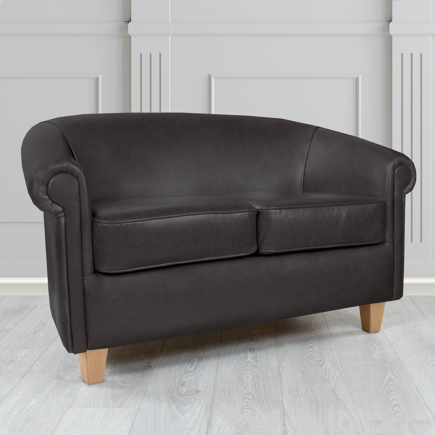 Siena 2 Seater Tub Sofa in Crest Leather Old English Crib 5 Genuine Leather