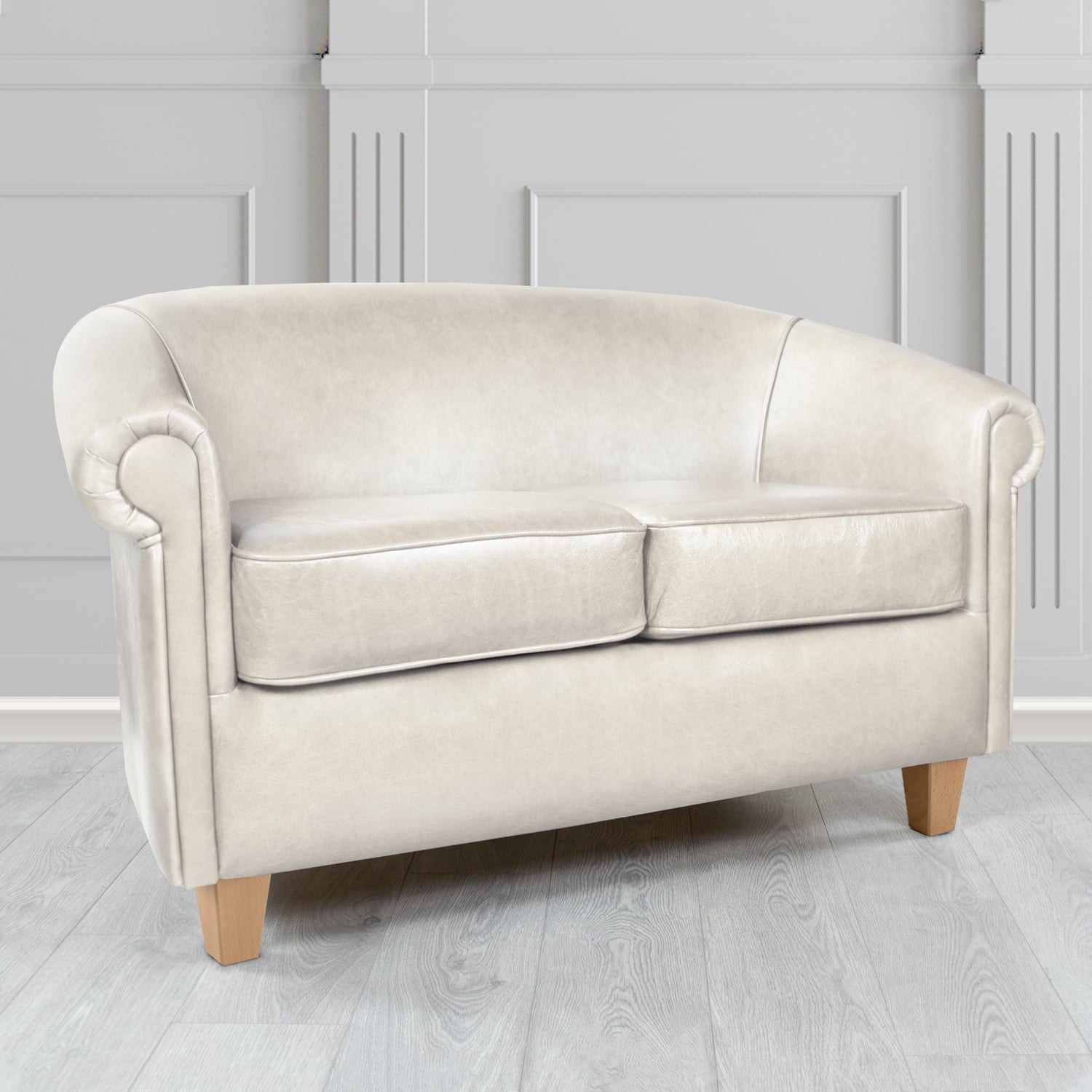 Siena 2 Seater Tub Sofa in Crest Leather Old English Crib 5 Genuine Leather