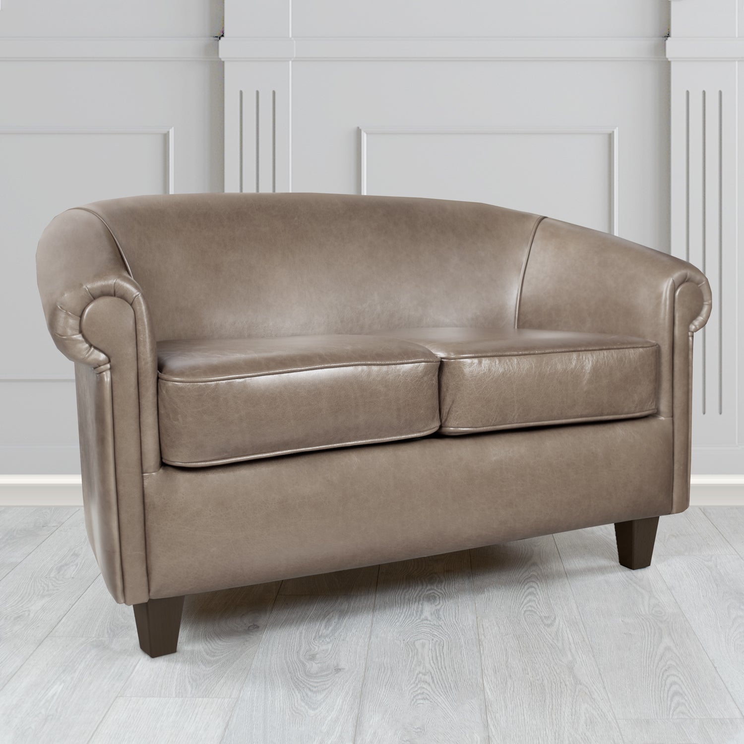Siena 2 Seater Tub Sofa in Crest Leather Old English Crib 5 Genuine Leather