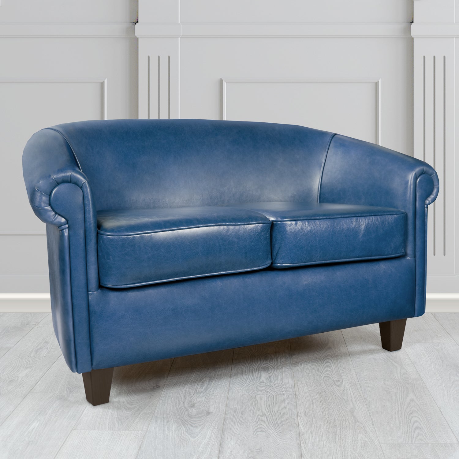 Siena 2 Seater Tub Sofa in Crest Leather Old English Crib 5 Genuine Leather