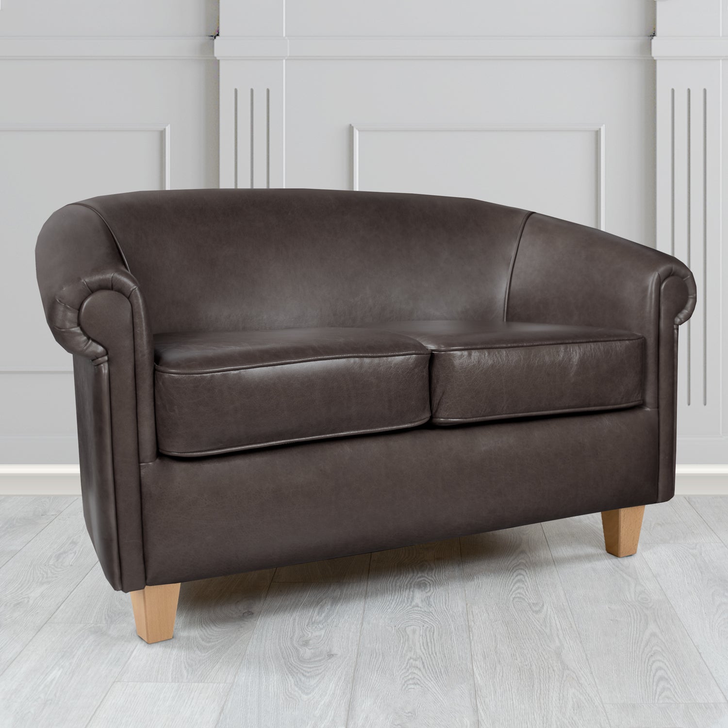 Siena 2 Seater Tub Sofa in Crest Leather Old English Crib 5 Genuine Leather