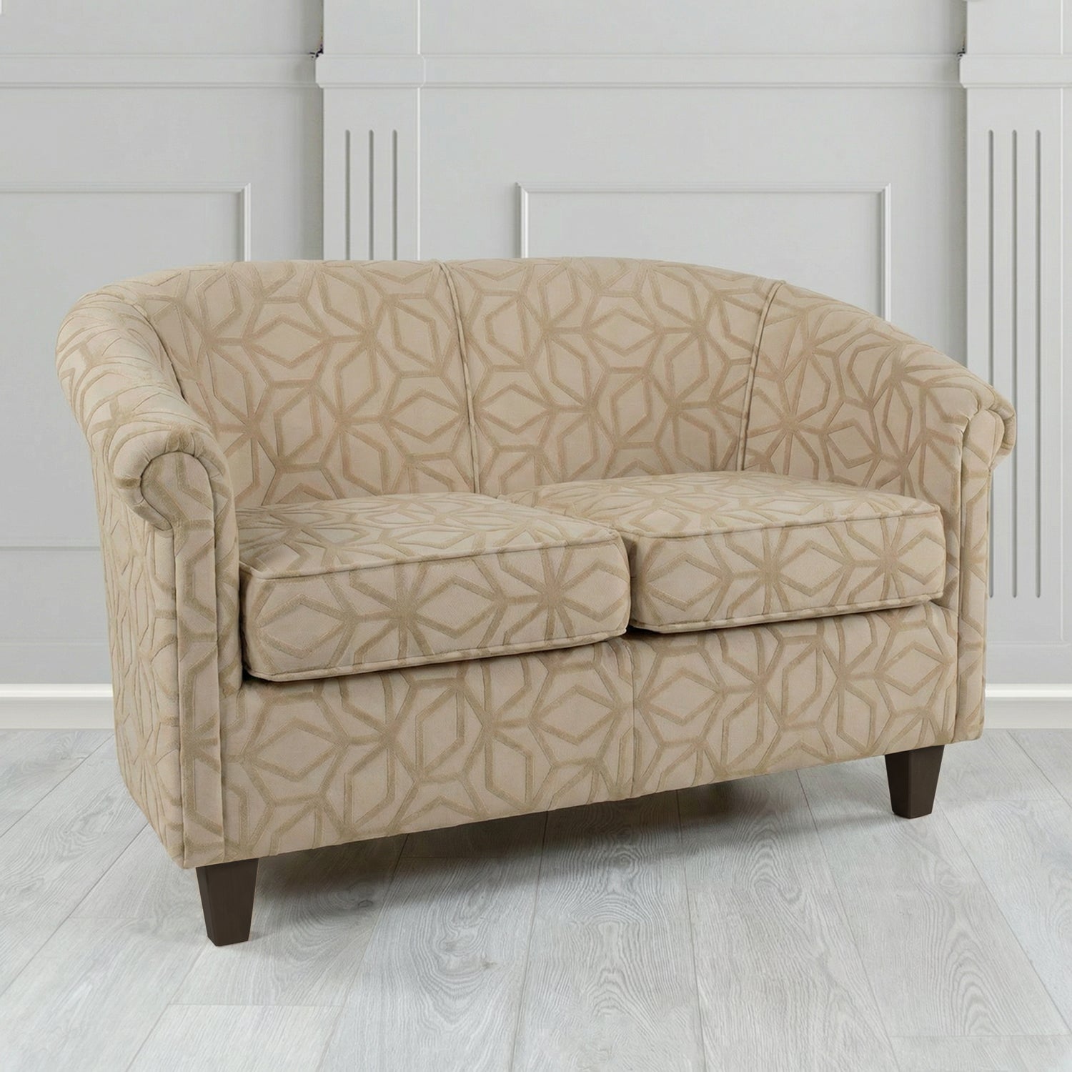 Siena 2 Seater Tub Sofa in Panaz Fabrics Lexington Corinthia Geometric Crib 5 Velvet Fabric