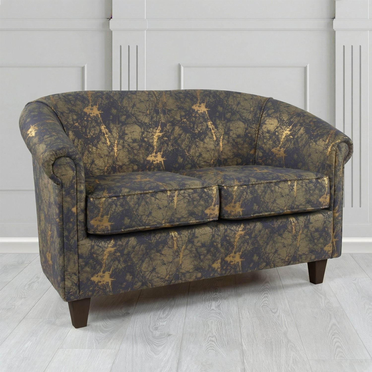 Siena 2 Seater Tub Sofa in Porter and Stone Lava Abstract Pattern Fabric