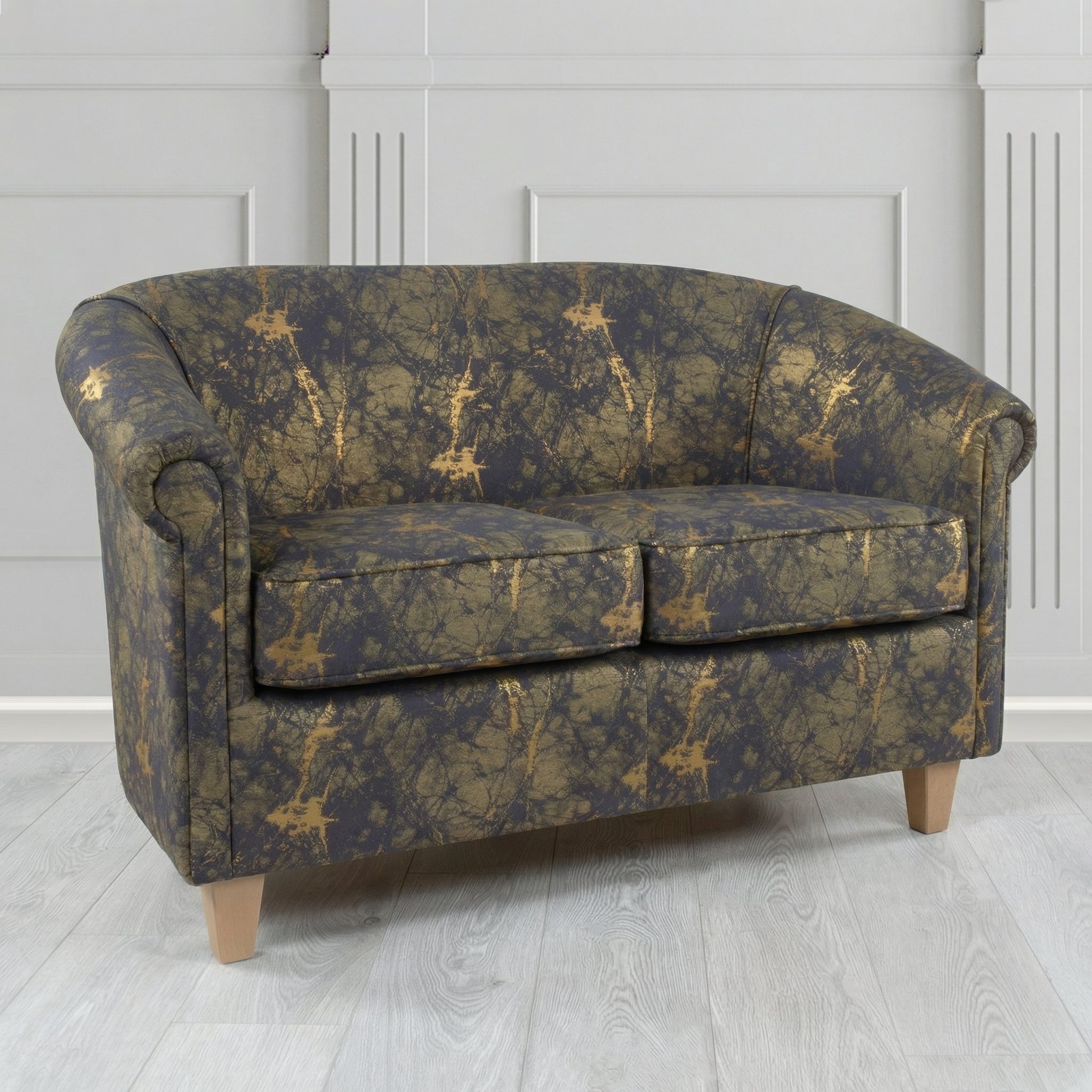 Siena 2 Seater Tub Sofa in Porter and Stone Lava Abstract Pattern Fabric