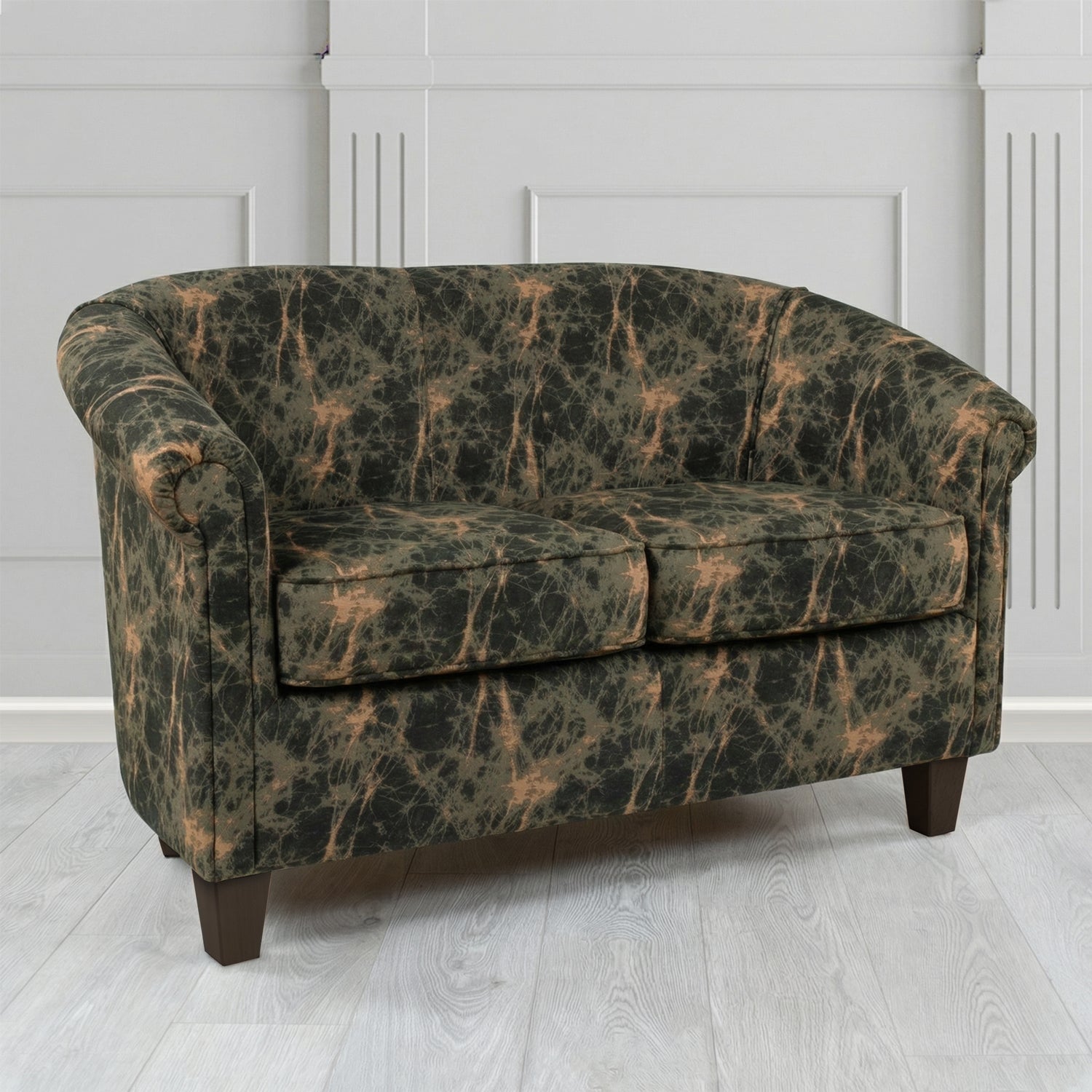 Siena 2 Seater Tub Sofa in Porter and Stone Lava Abstract Pattern Fabric