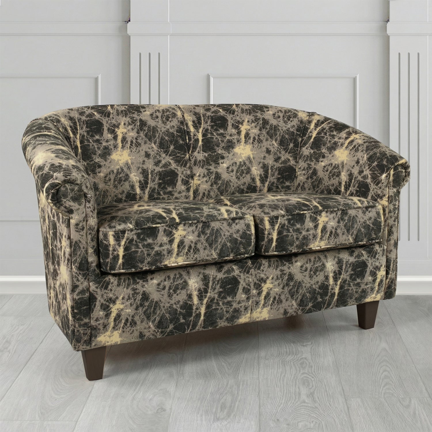 Siena 2 Seater Tub Sofa in Porter and Stone Lava Abstract Pattern Fabric