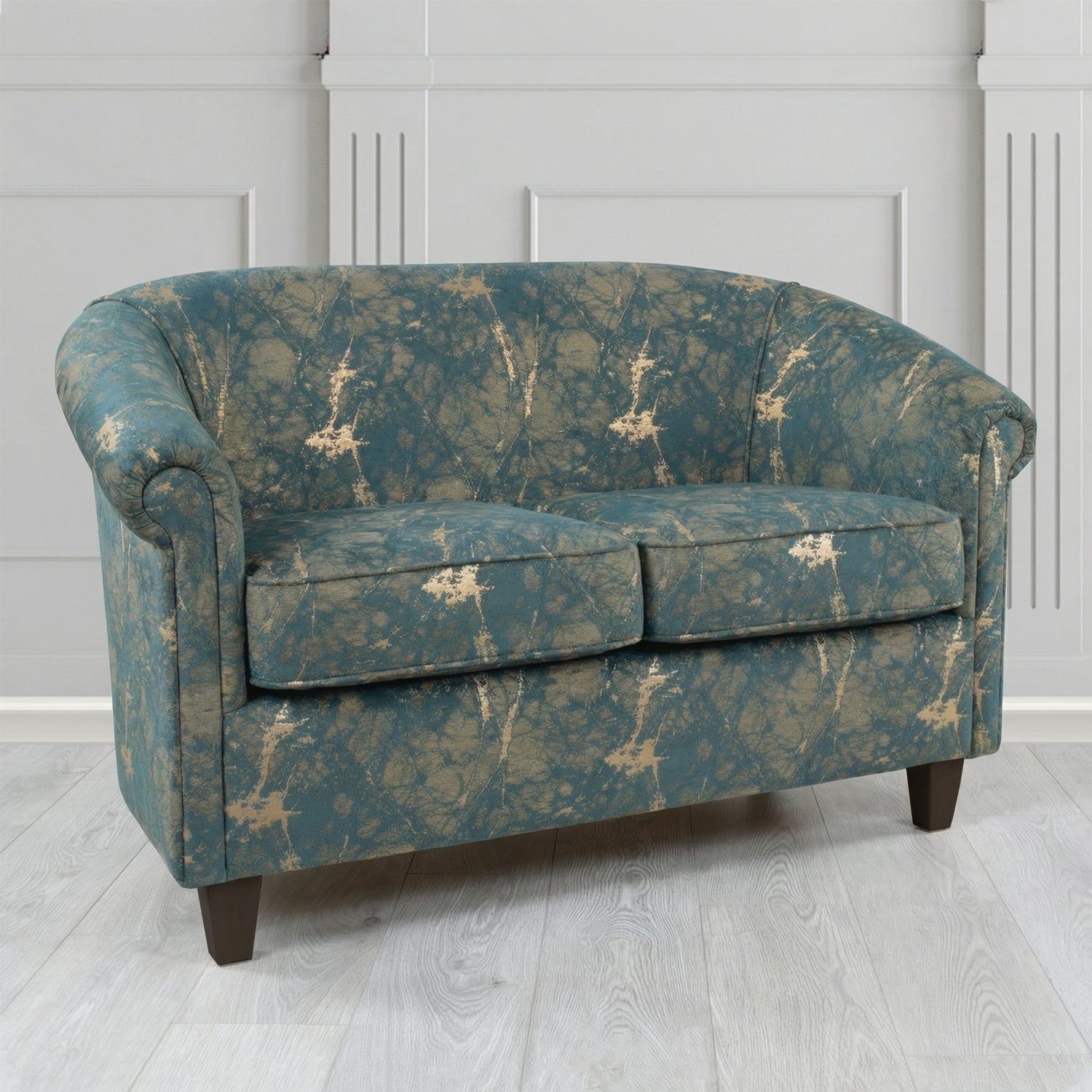 Siena 2 Seater Tub Sofa in Porter and Stone Lava Abstract Pattern Fabric
