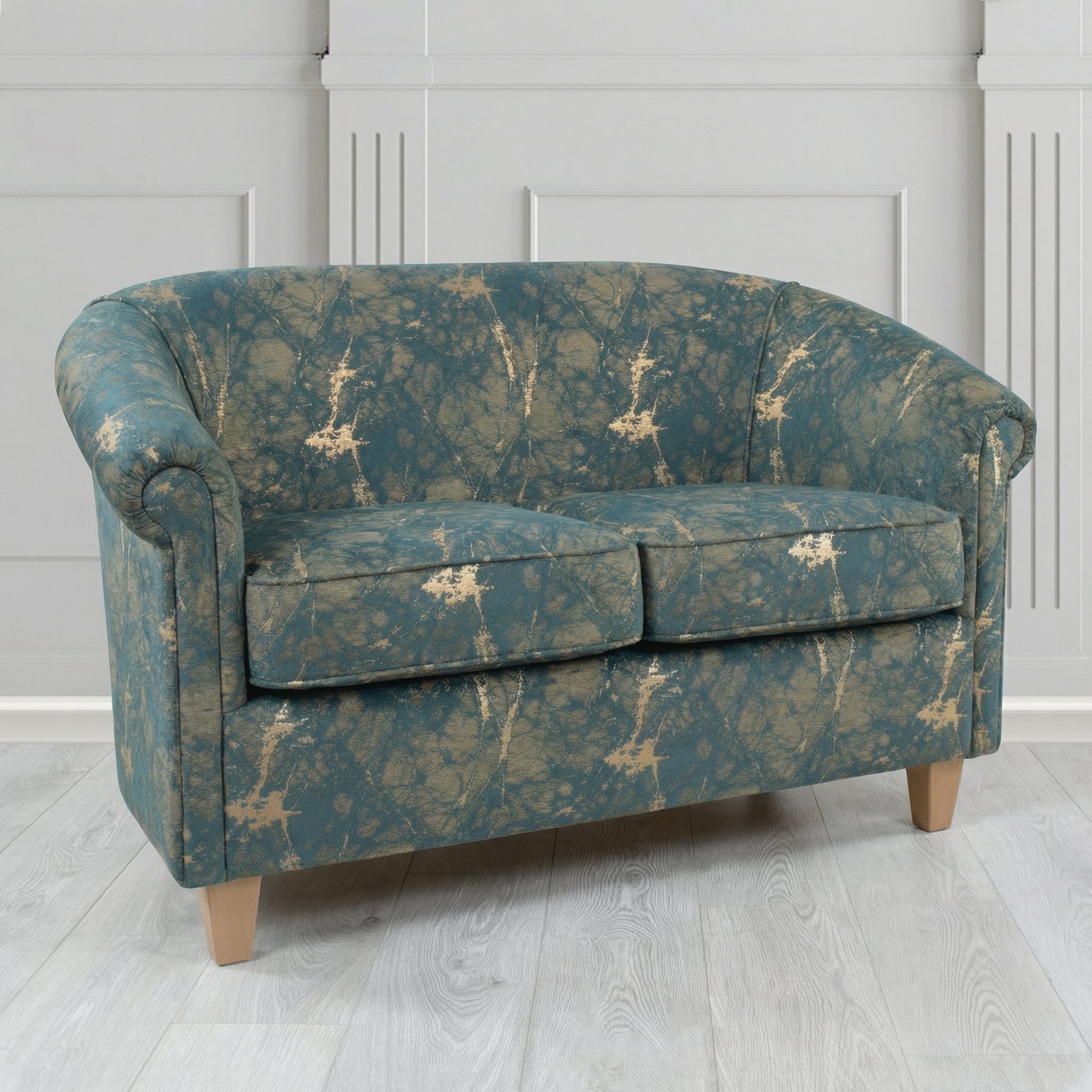 Siena 2 Seater Tub Sofa in Porter and Stone Lava Abstract Pattern Fabric