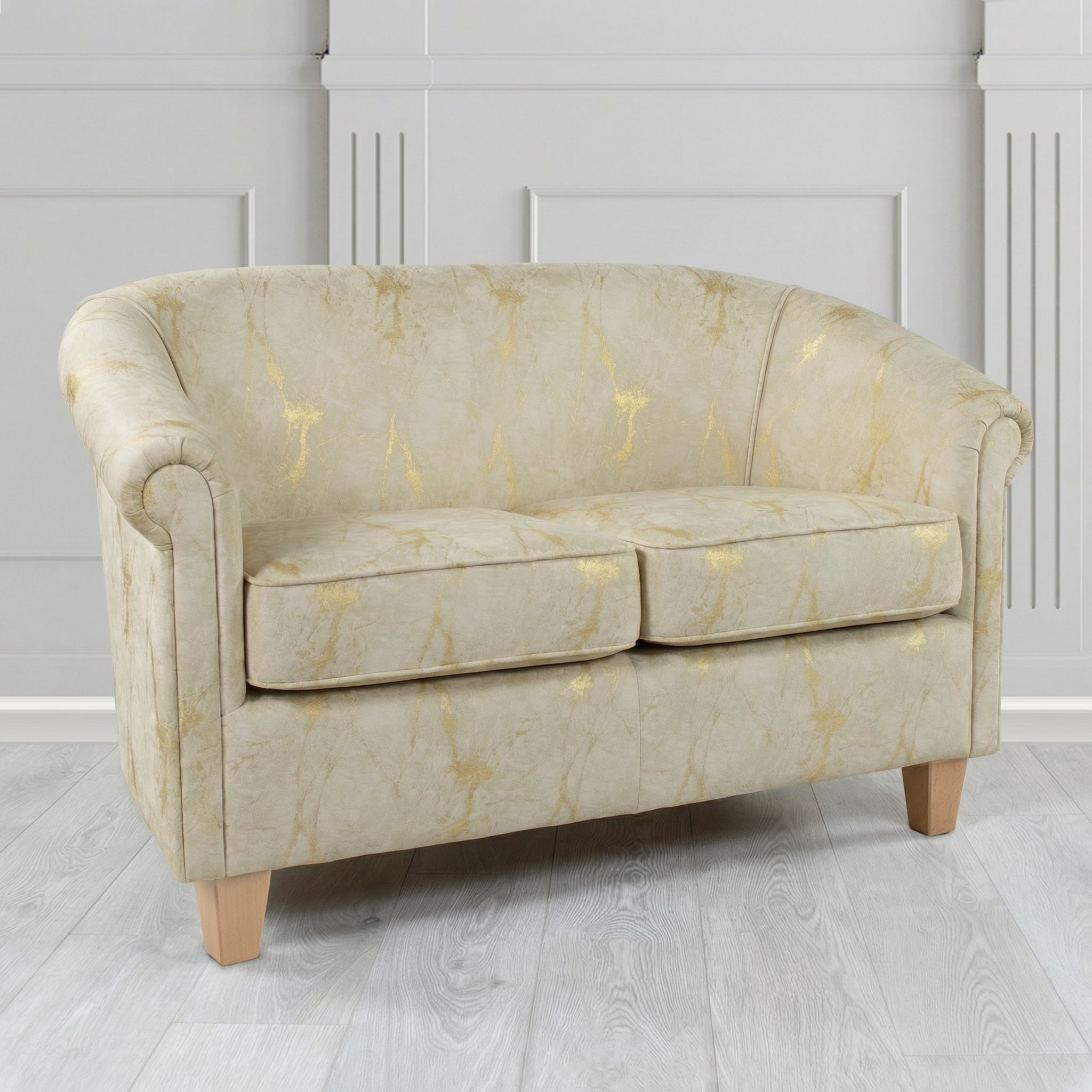 Siena 2 Seater Tub Sofa in Porter and Stone Lava Abstract Pattern Fabric