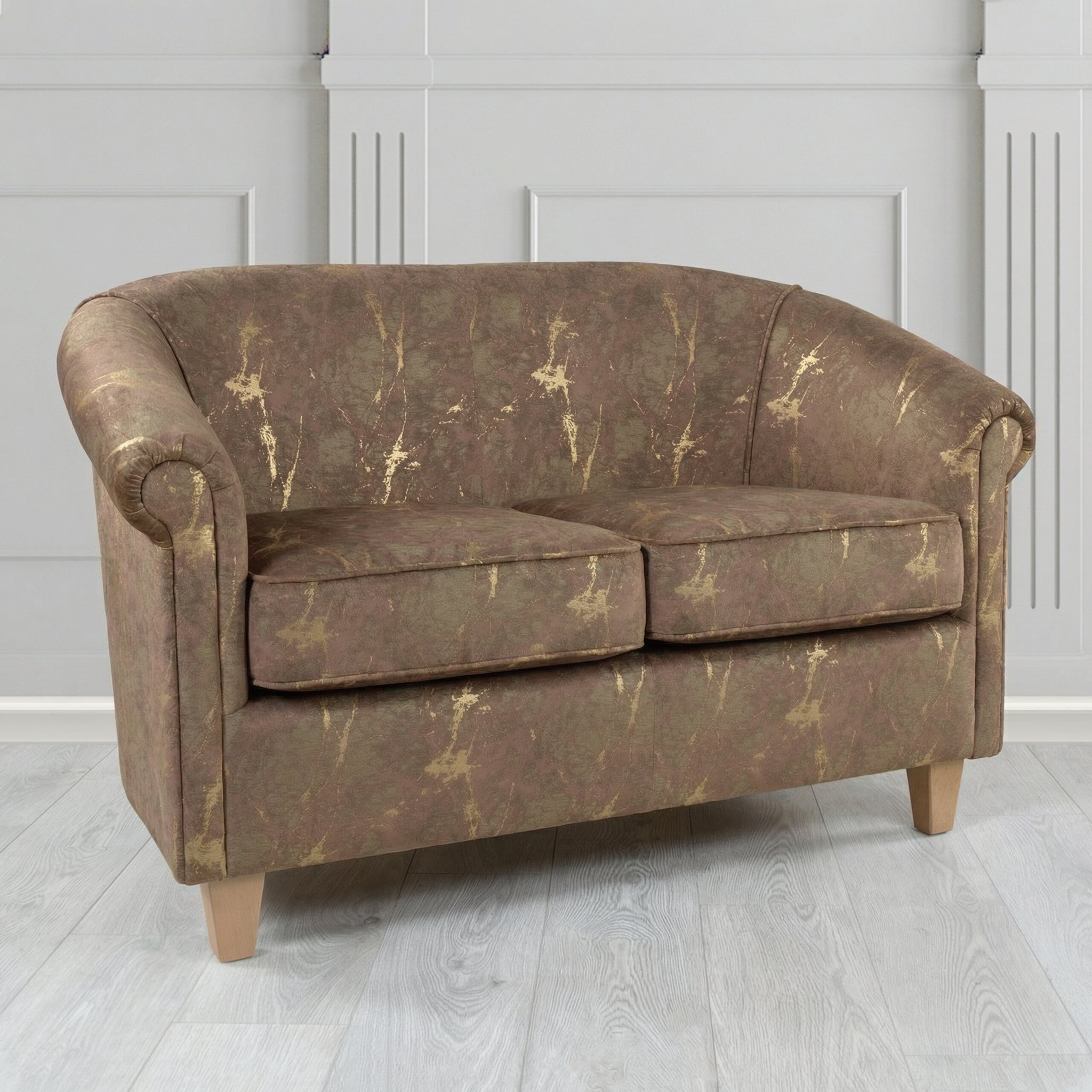 Siena 2 Seater Tub Sofa in Porter and Stone Lava Abstract Pattern Fabric