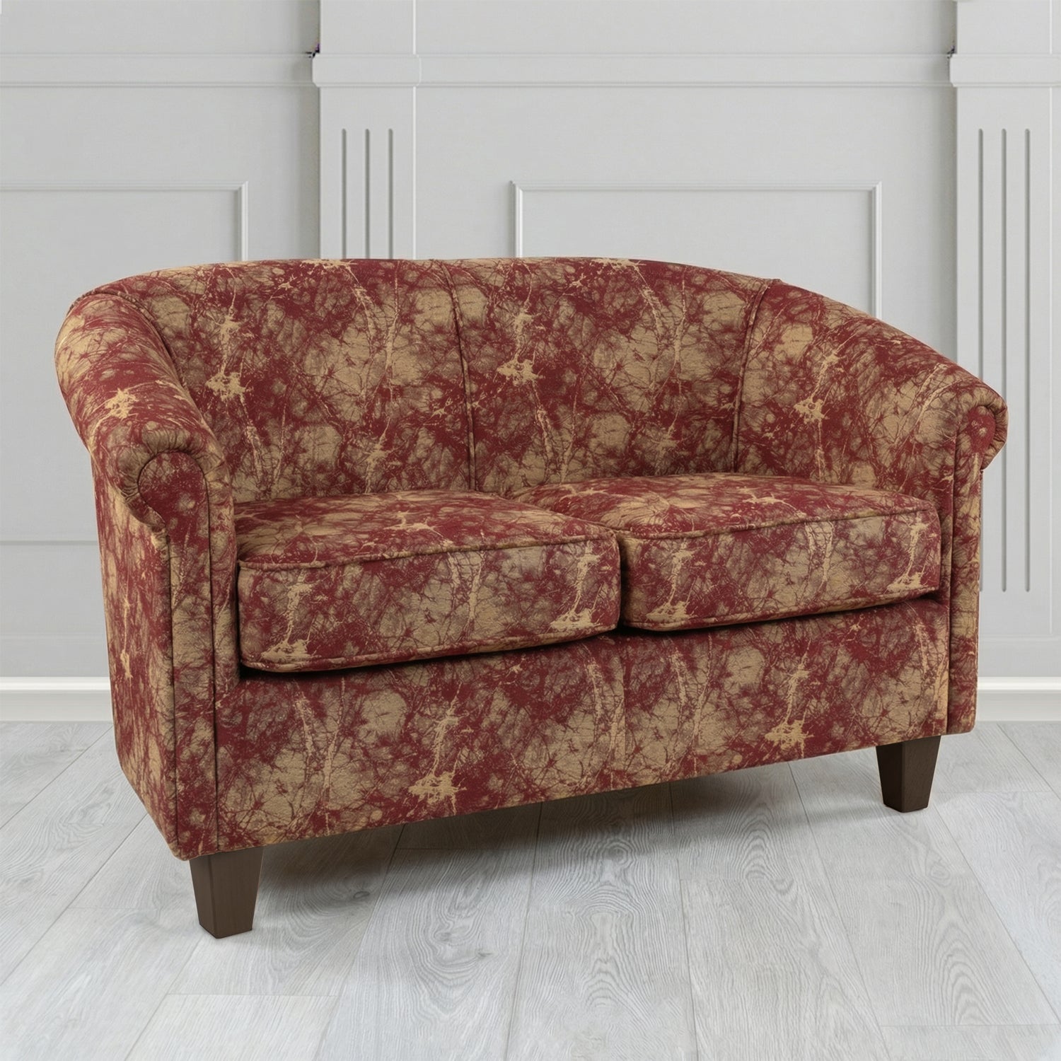 Siena 2 Seater Tub Sofa in Porter and Stone Lava Abstract Pattern Fabric